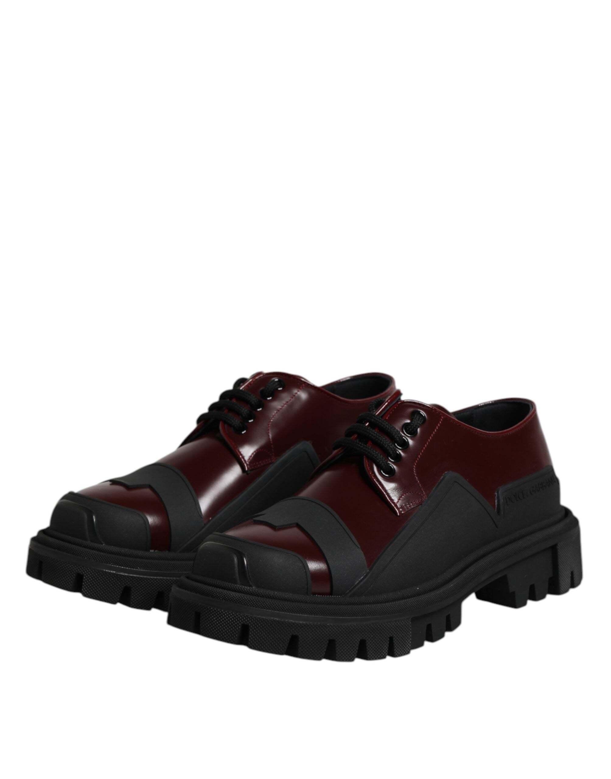 Dolce & Gabbana red leather lace-up shoes for trekking suits-4
