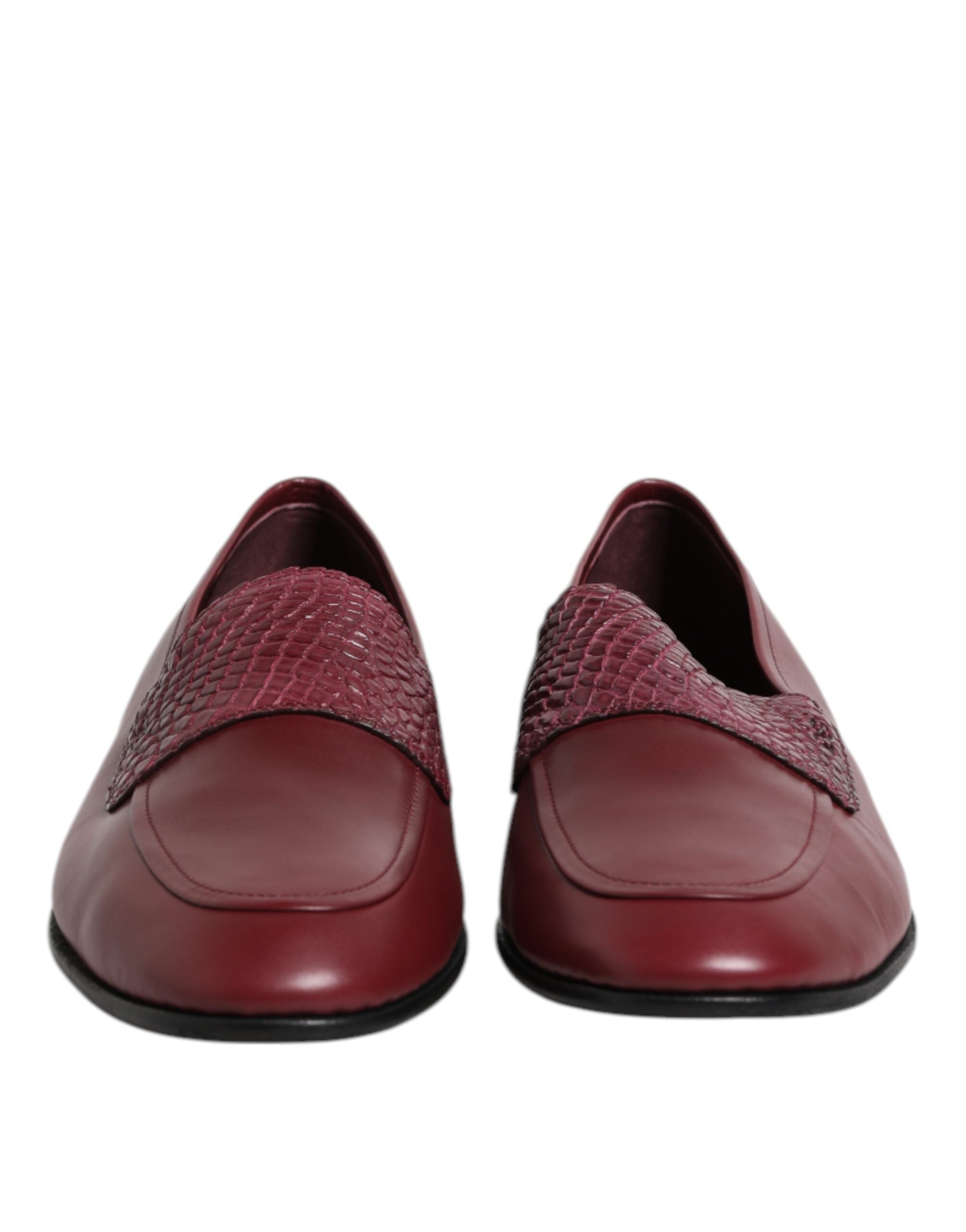 Dolce & Gabbana Burgundy Calfskin Formal Loafers-2