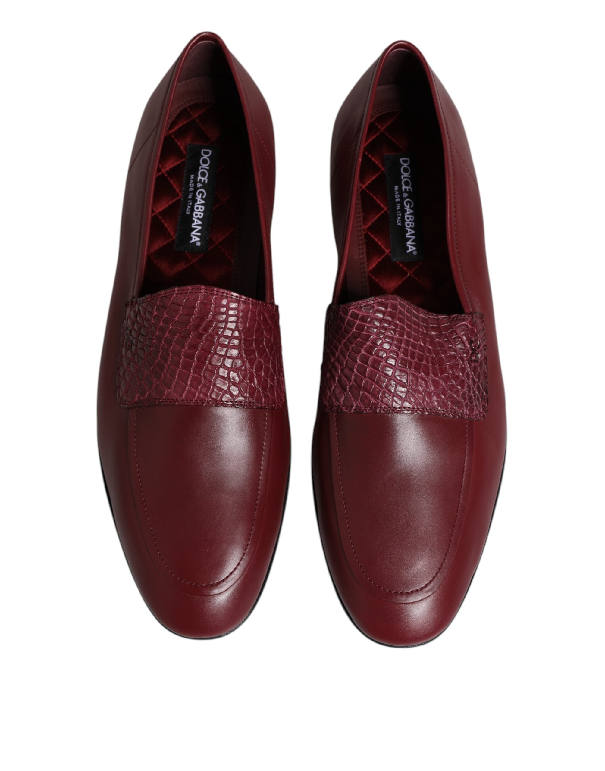 Dolce & Gabbana Burgundy Calfskin Formal Loafers-3