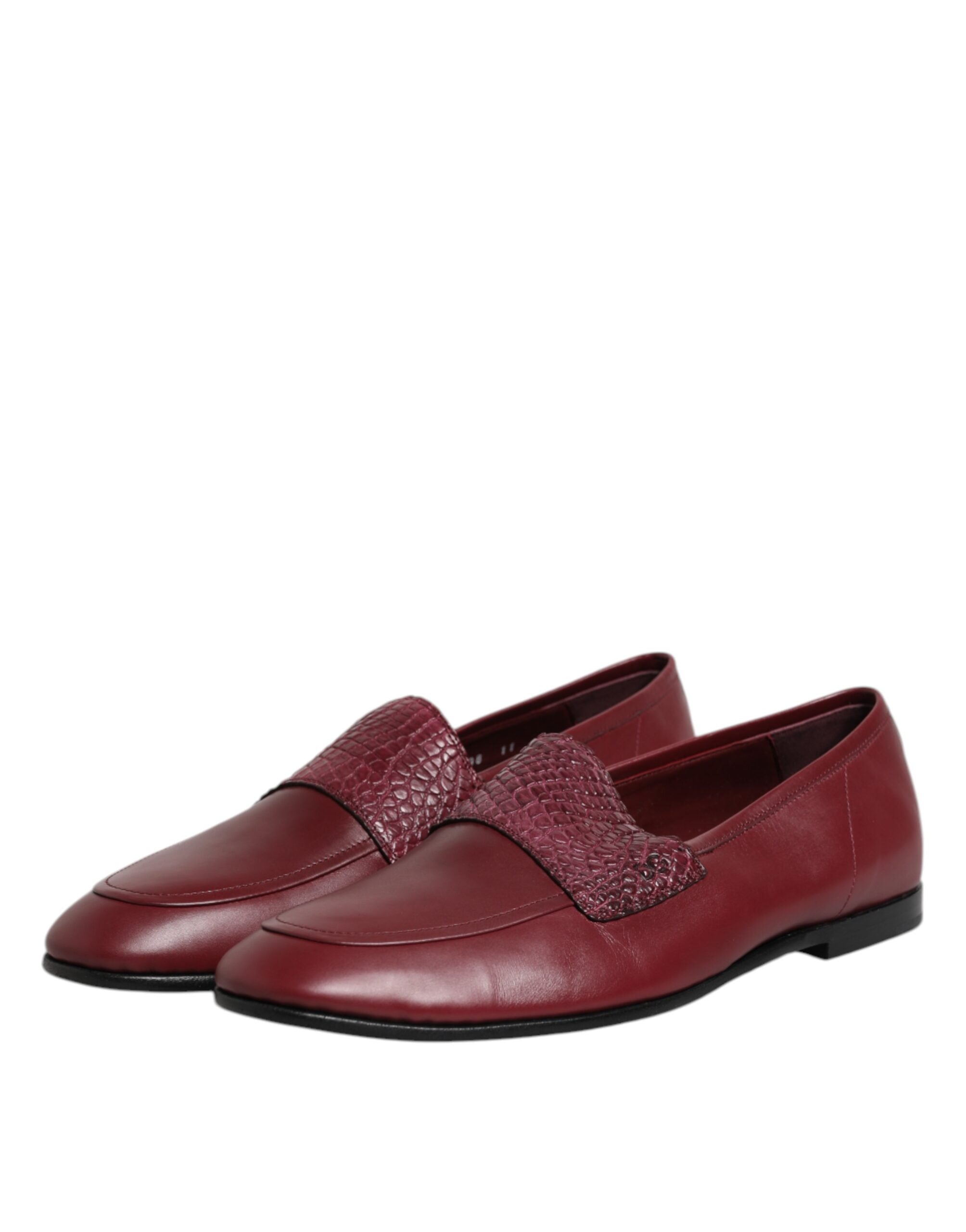 Dolce & Gabbana Burgundy Calfskin Formal Loafers-4