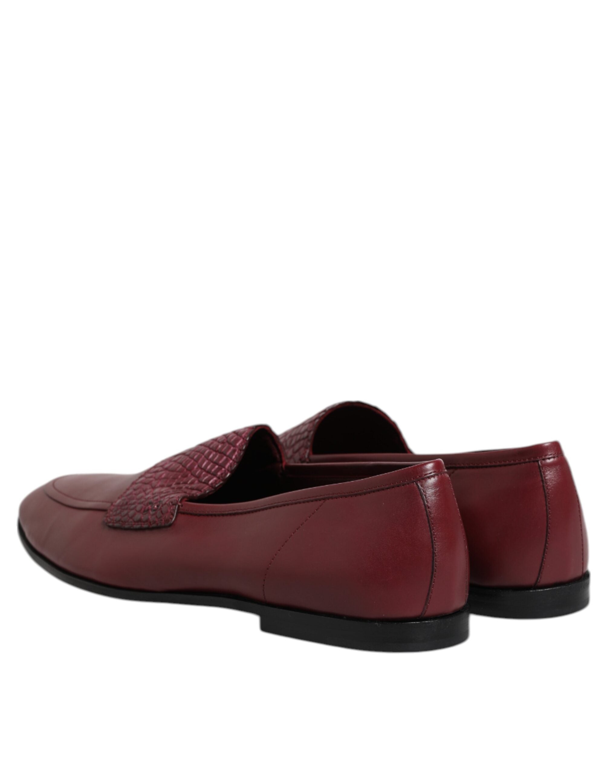 Dolce & Gabbana Burgundy Calfskin Formal Loafers-5