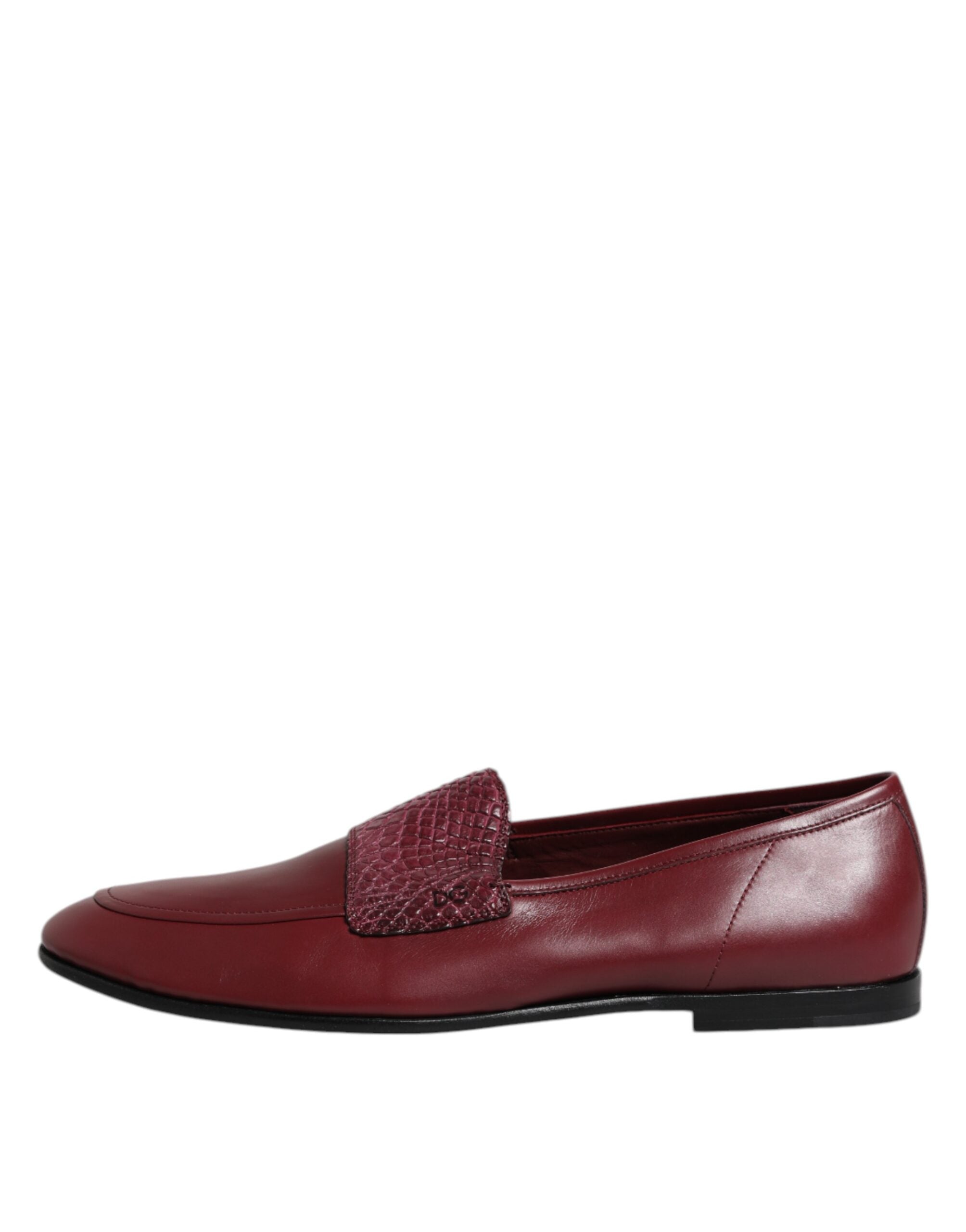 Dolce & Gabbana Burgundy Calfskin Formal Loafers-6