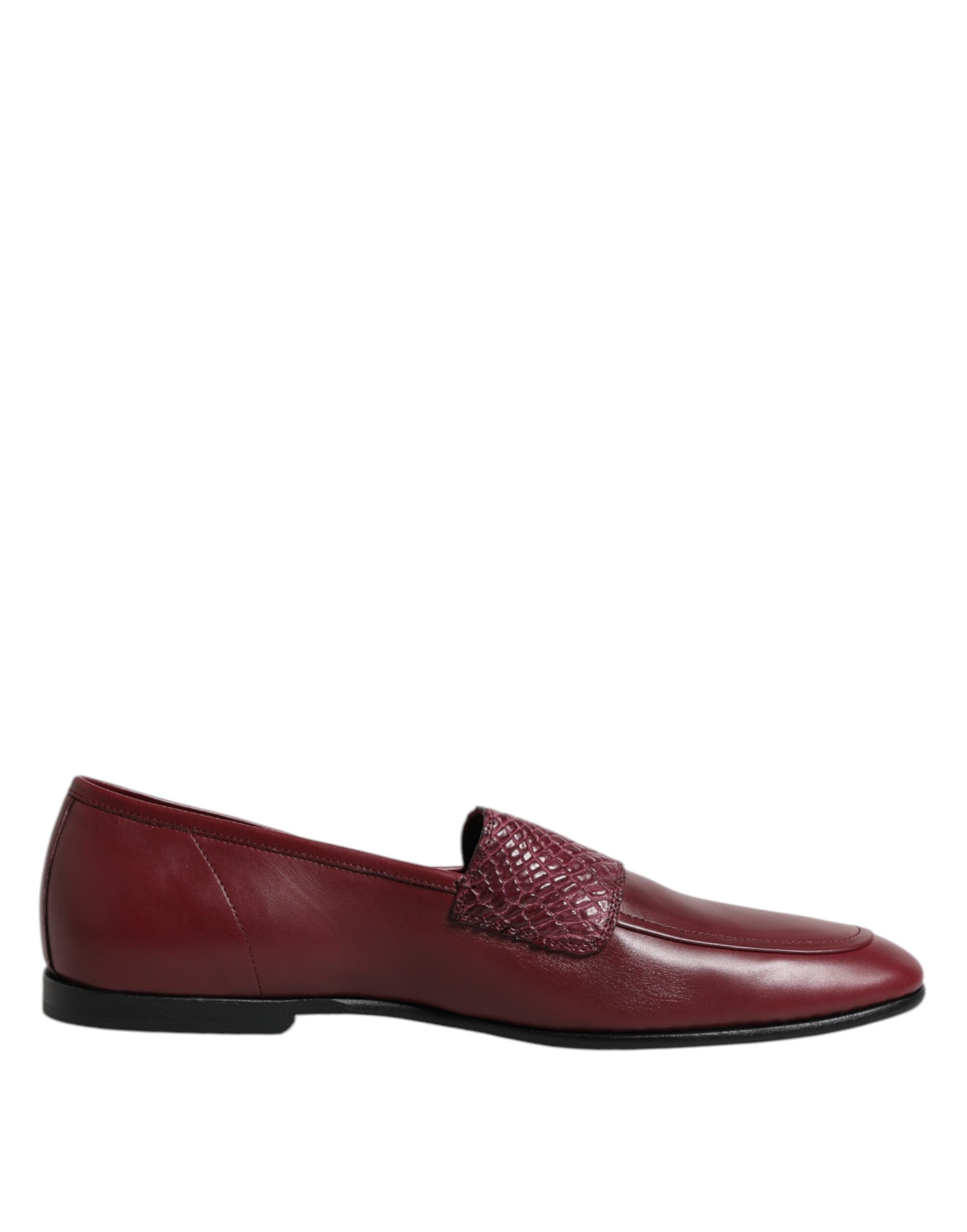 Dolce & Gabbana Burgundy Calfskin Formal Loafers-1