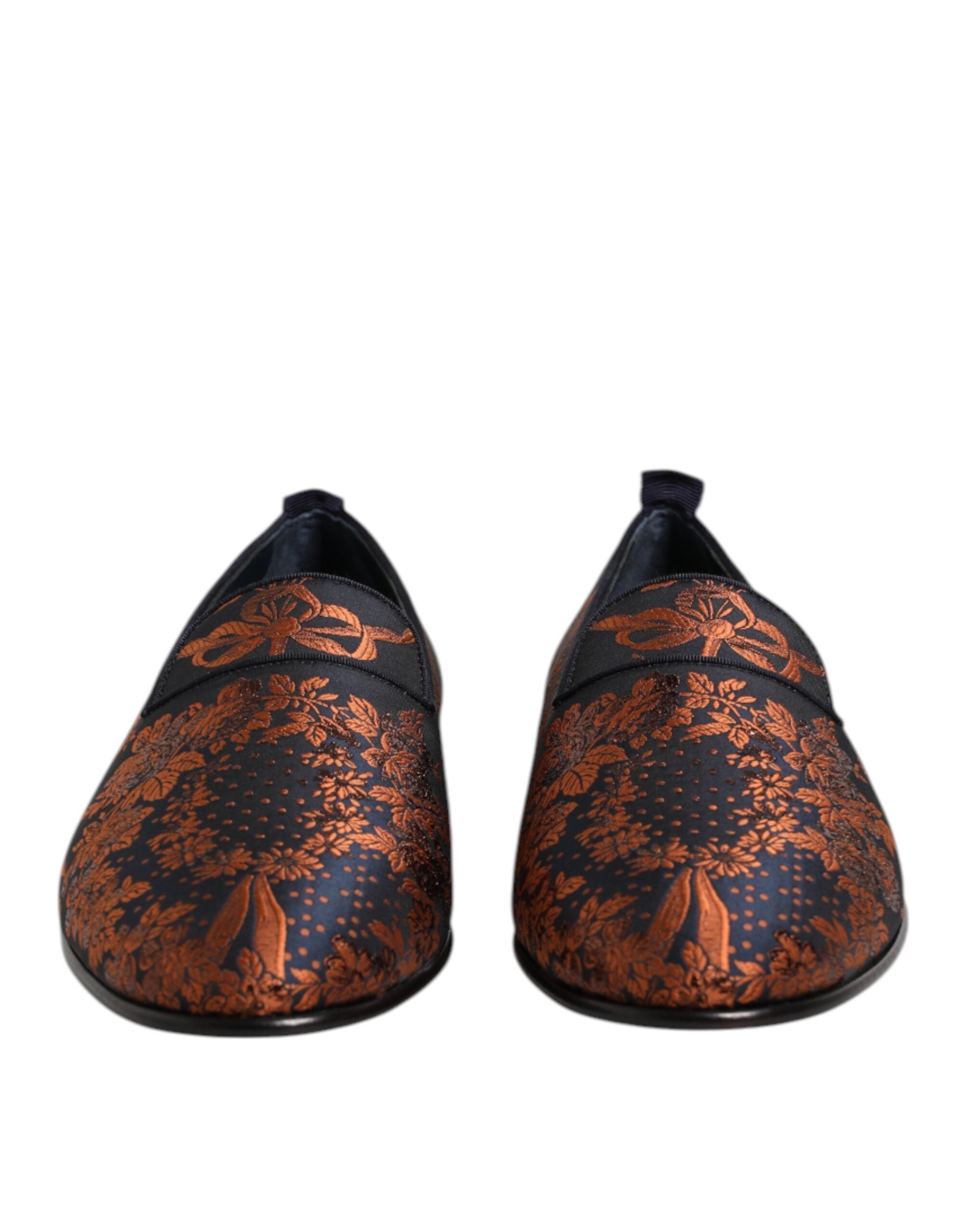 Dolce & Gabbana Black Jacquard Polyester Slipper Shoes-2