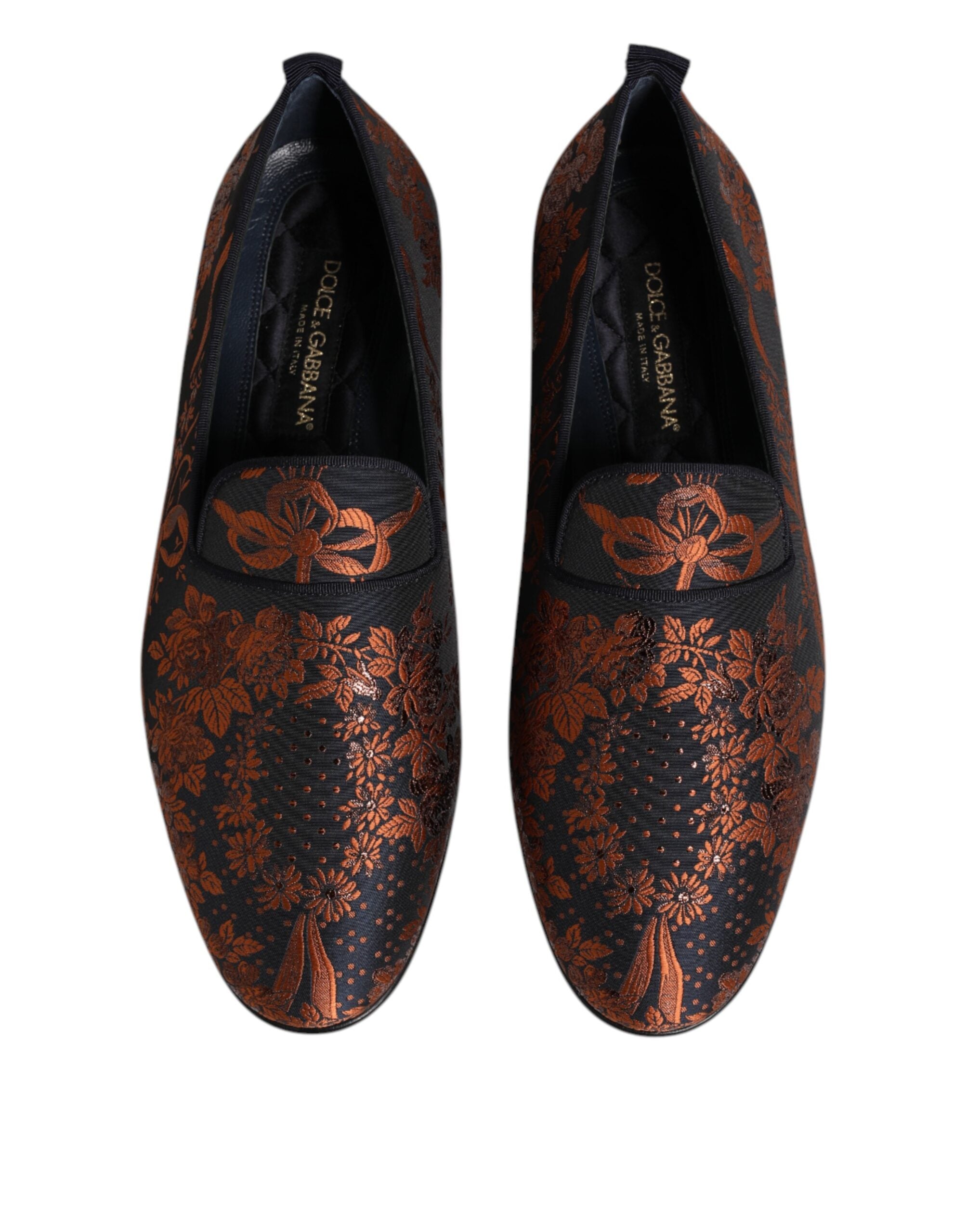 Dolce & Gabbana Black Jacquard Polyester Slipper Shoes-3