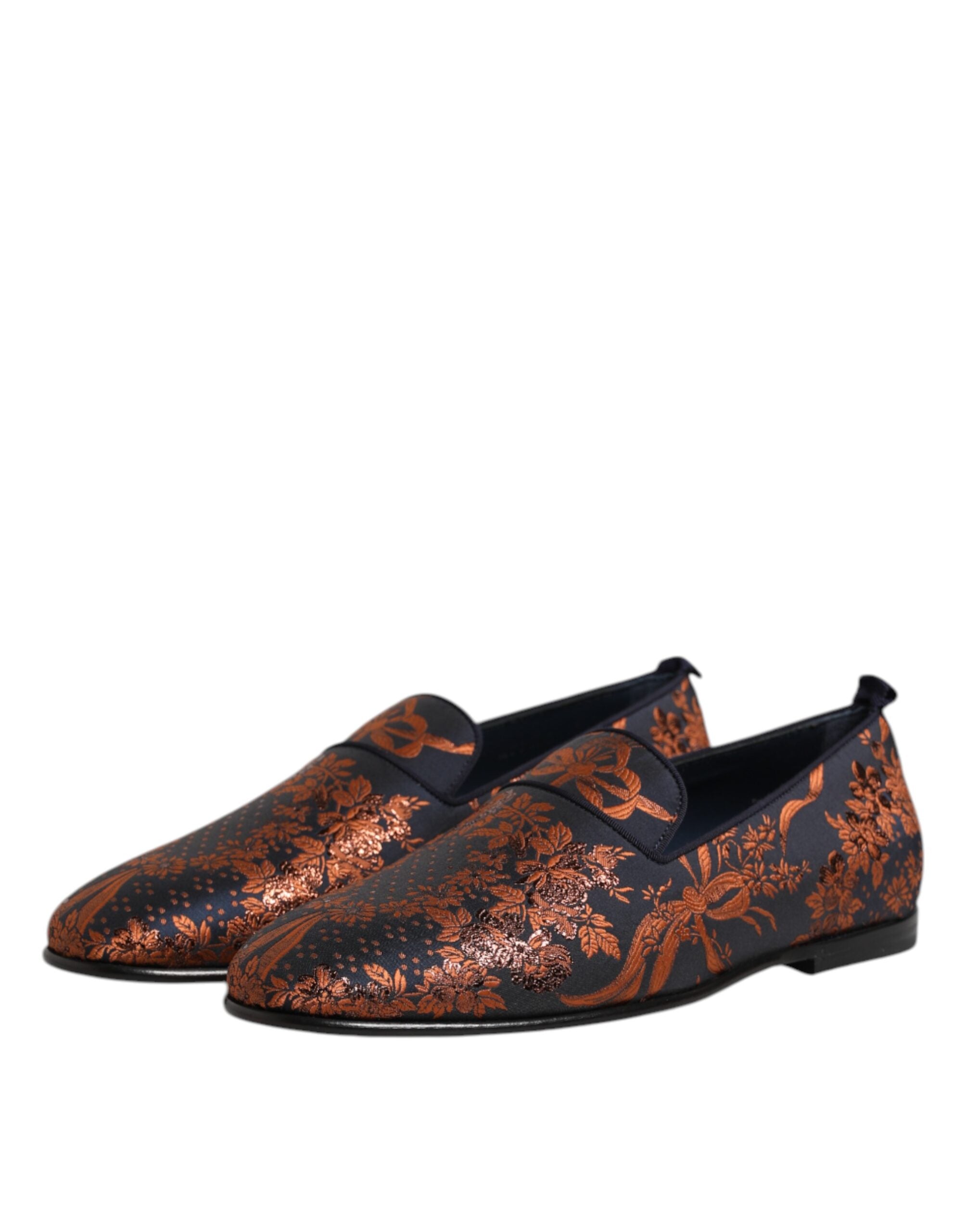 Dolce & Gabbana Black Jacquard Polyester Slipper Shoes-4