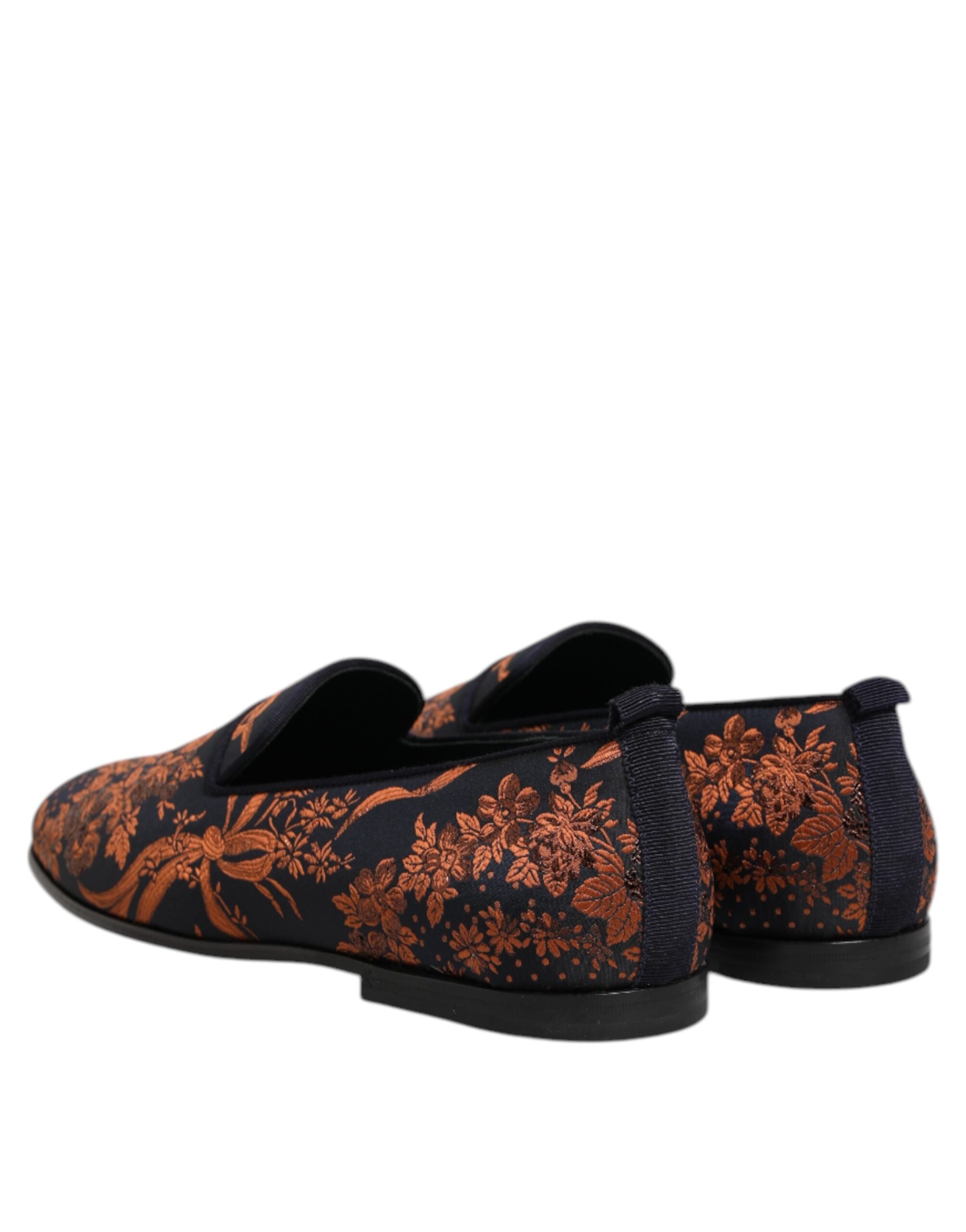 Dolce & Gabbana Black Jacquard Polyester Slipper Shoes-5