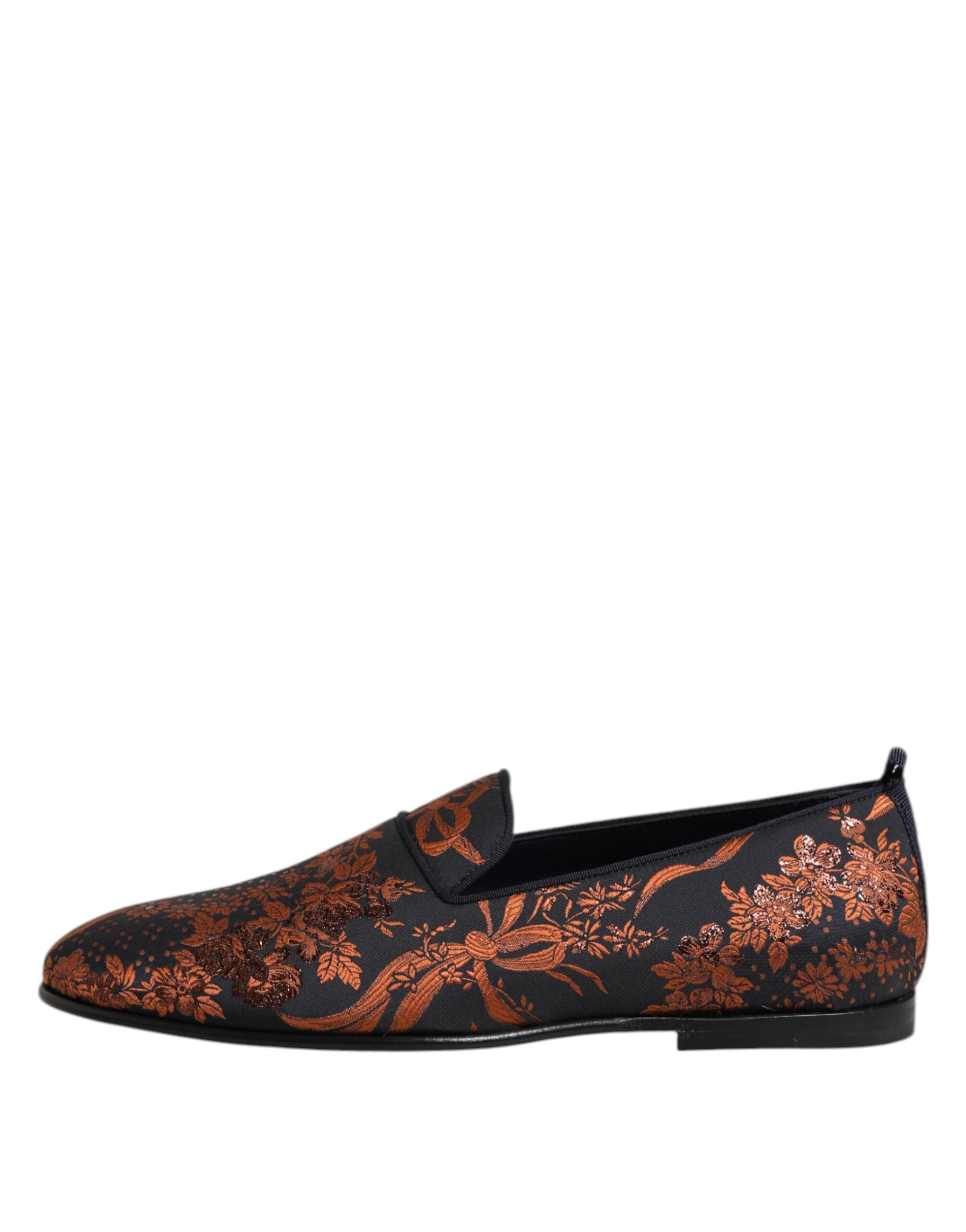 Dolce & Gabbana Black Jacquard Polyester Slipper Shoes-6