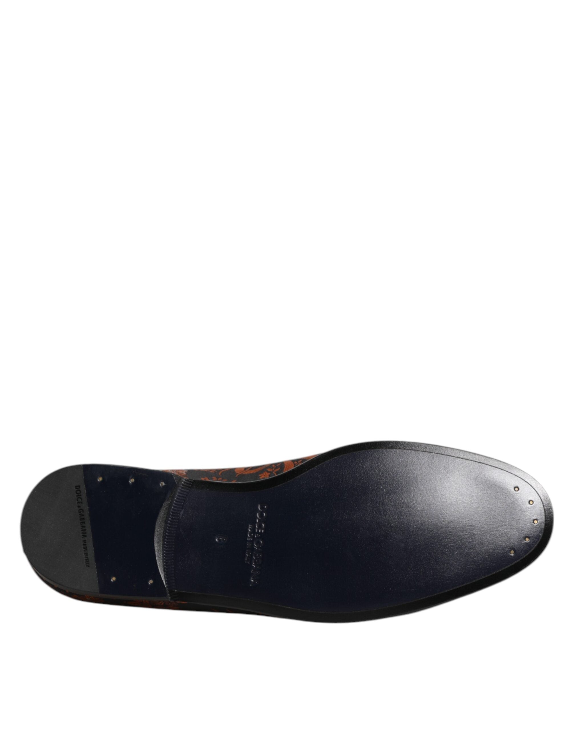 Dolce & Gabbana Black Jacquard Polyester Slipper Shoes-8