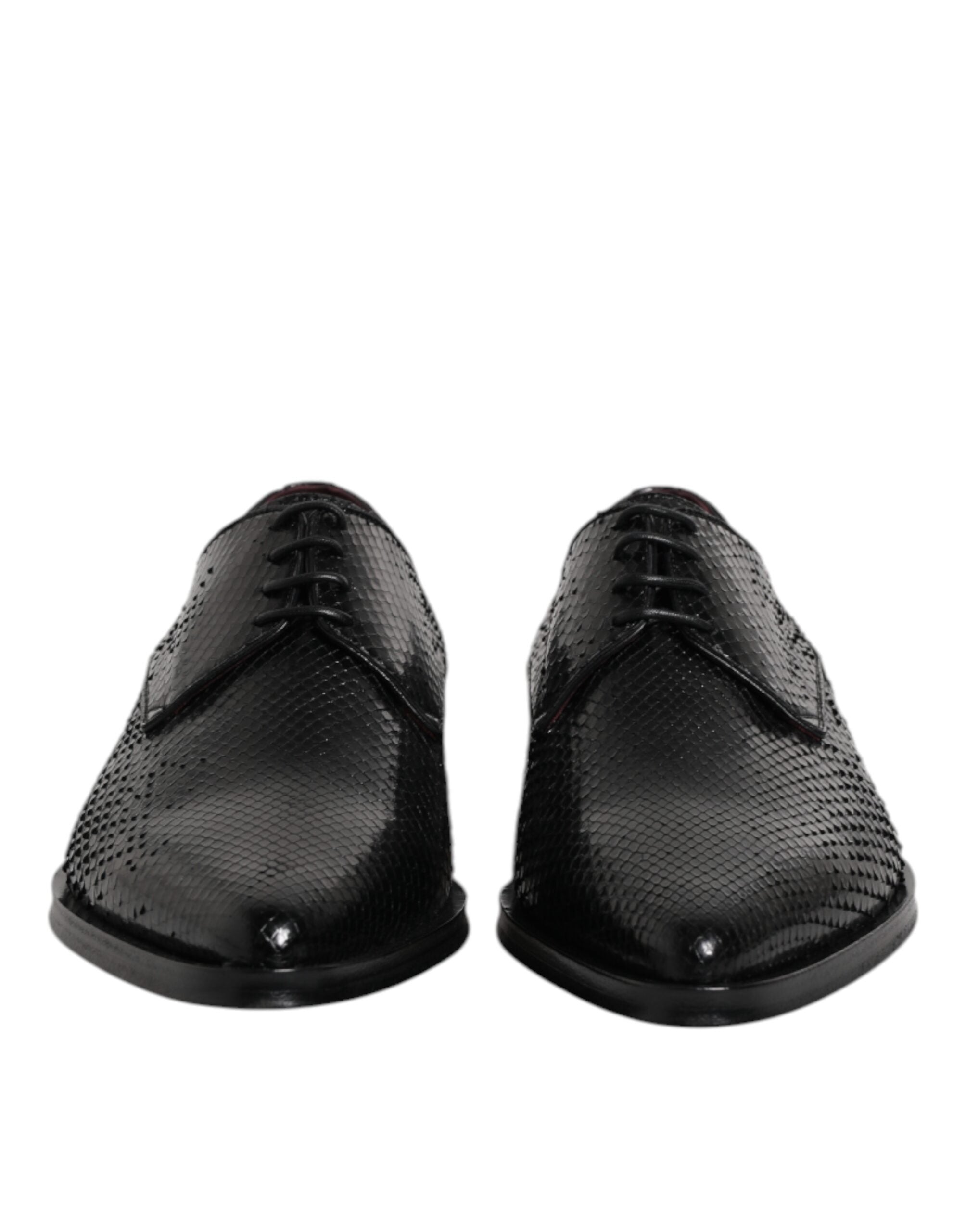 Zapatos Derby de hombre con cordones de cuero negro de Dolce & Gabbana-2