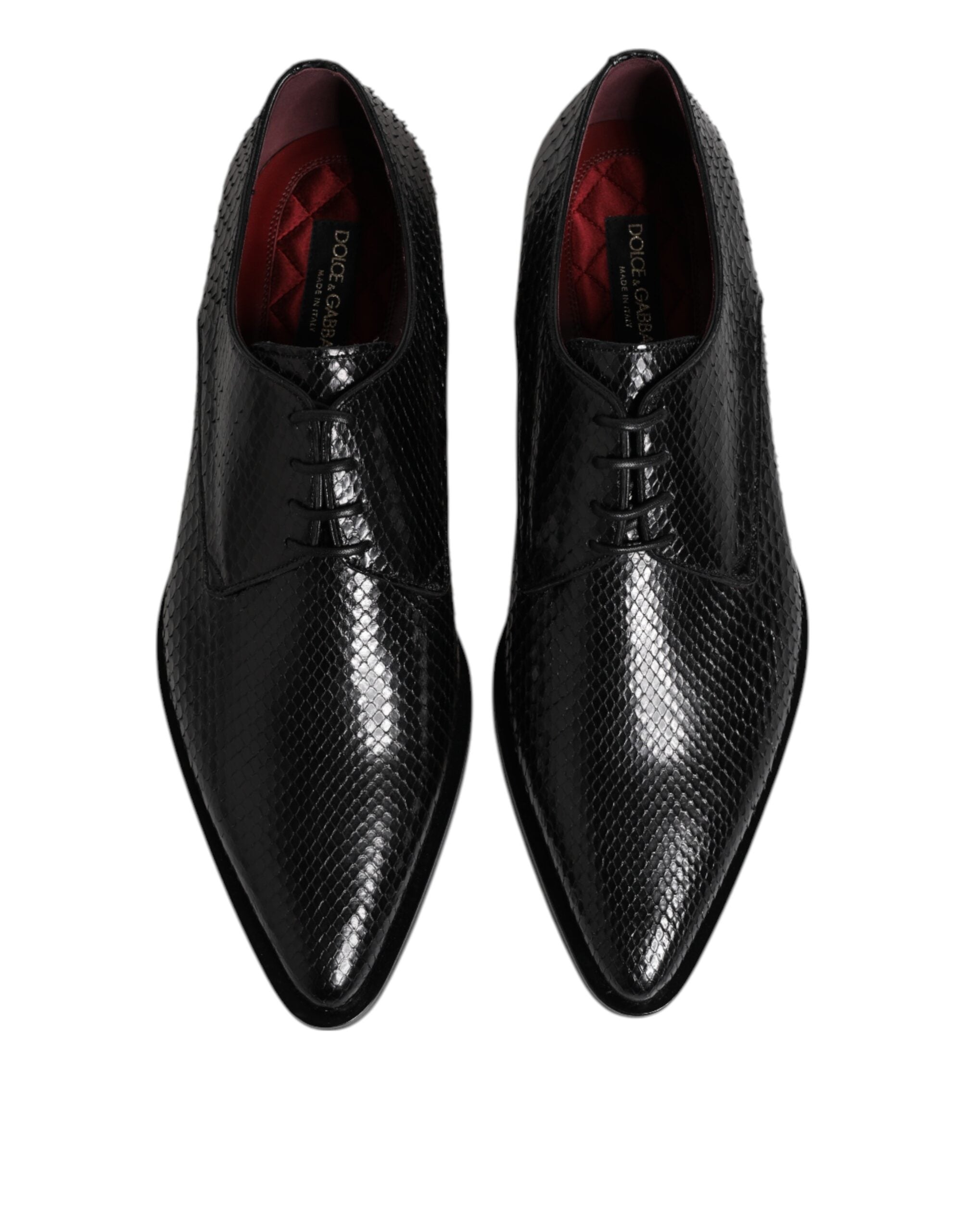 Zapatos Derby de hombre con cordones de cuero negro de Dolce & Gabbana-3