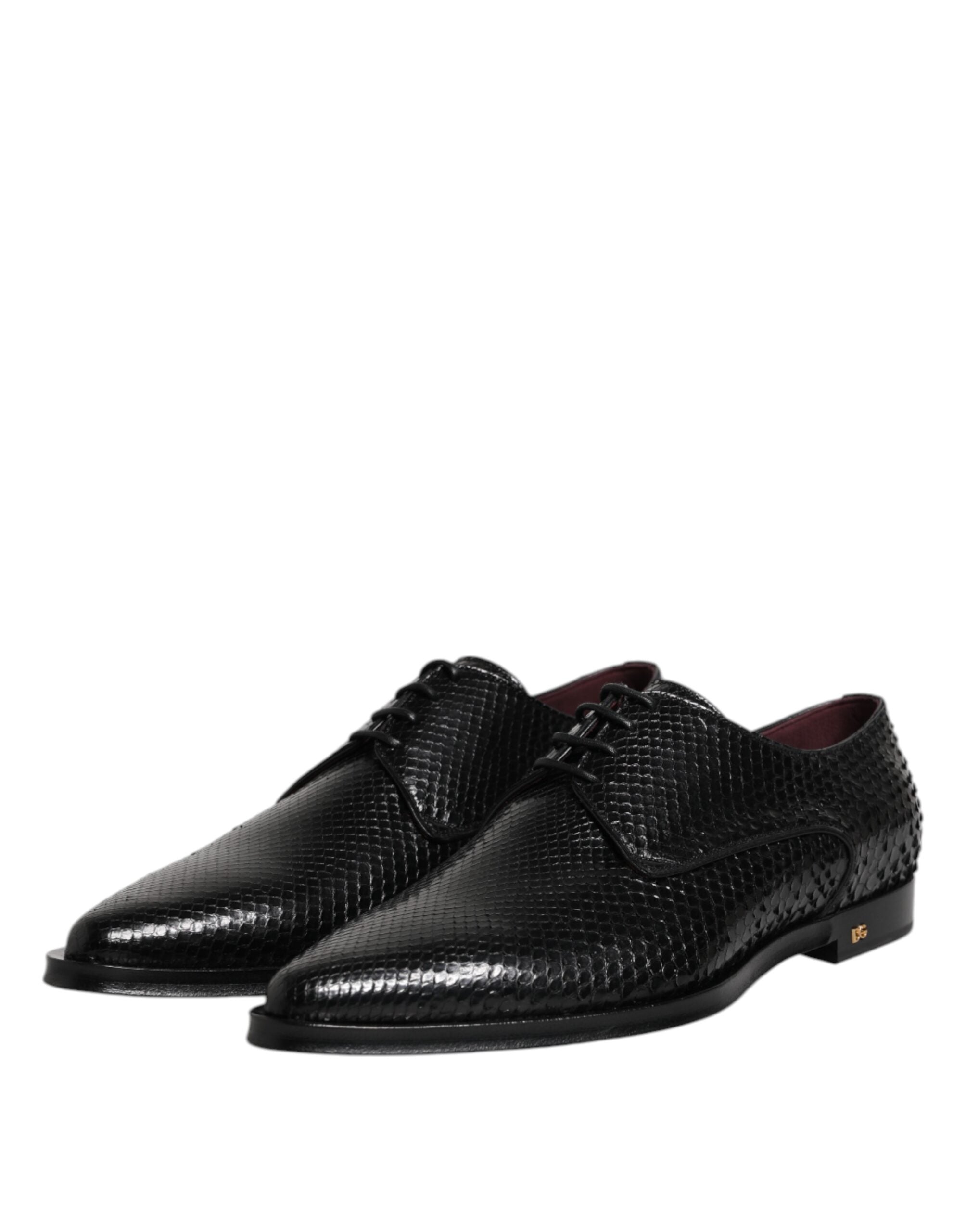 Zapatos Derby de hombre con cordones de cuero negro de Dolce & Gabbana-4