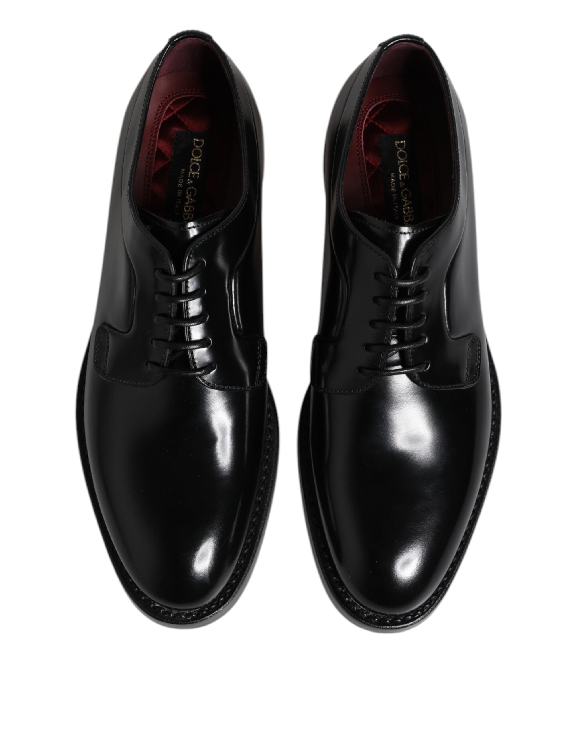 Dolce & Gabbana Schwarze Kalbsleder Schnürschuhe Dress Derby-3