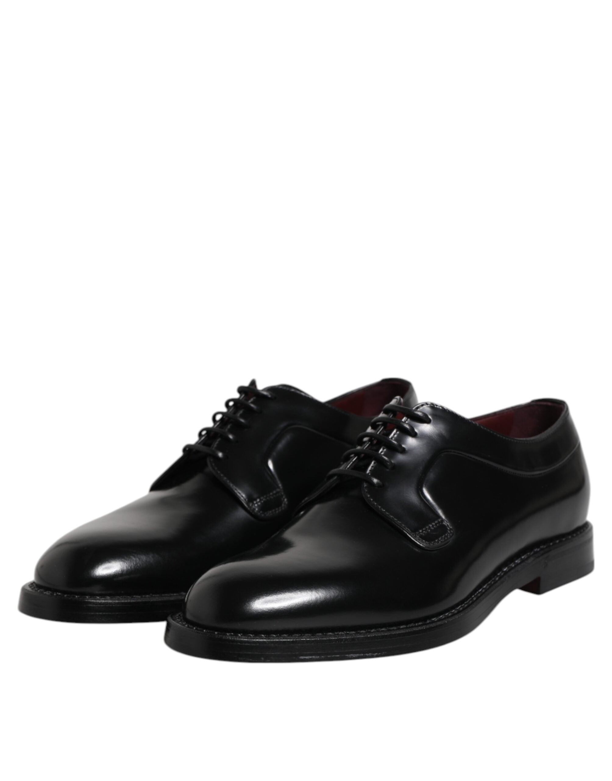 Dolce & Gabbana Schwarze Kalbsleder Schnürschuhe Dress Derby-4