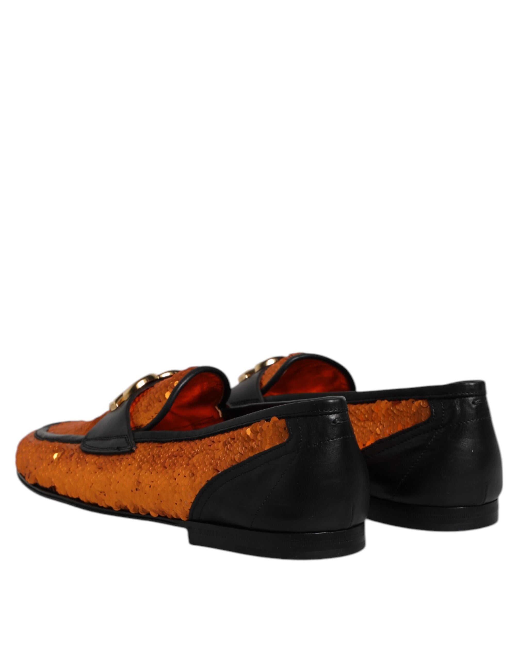 Zapatos mocasines Dolce & Gabbana para hombre con lentejuelas naranjas-5