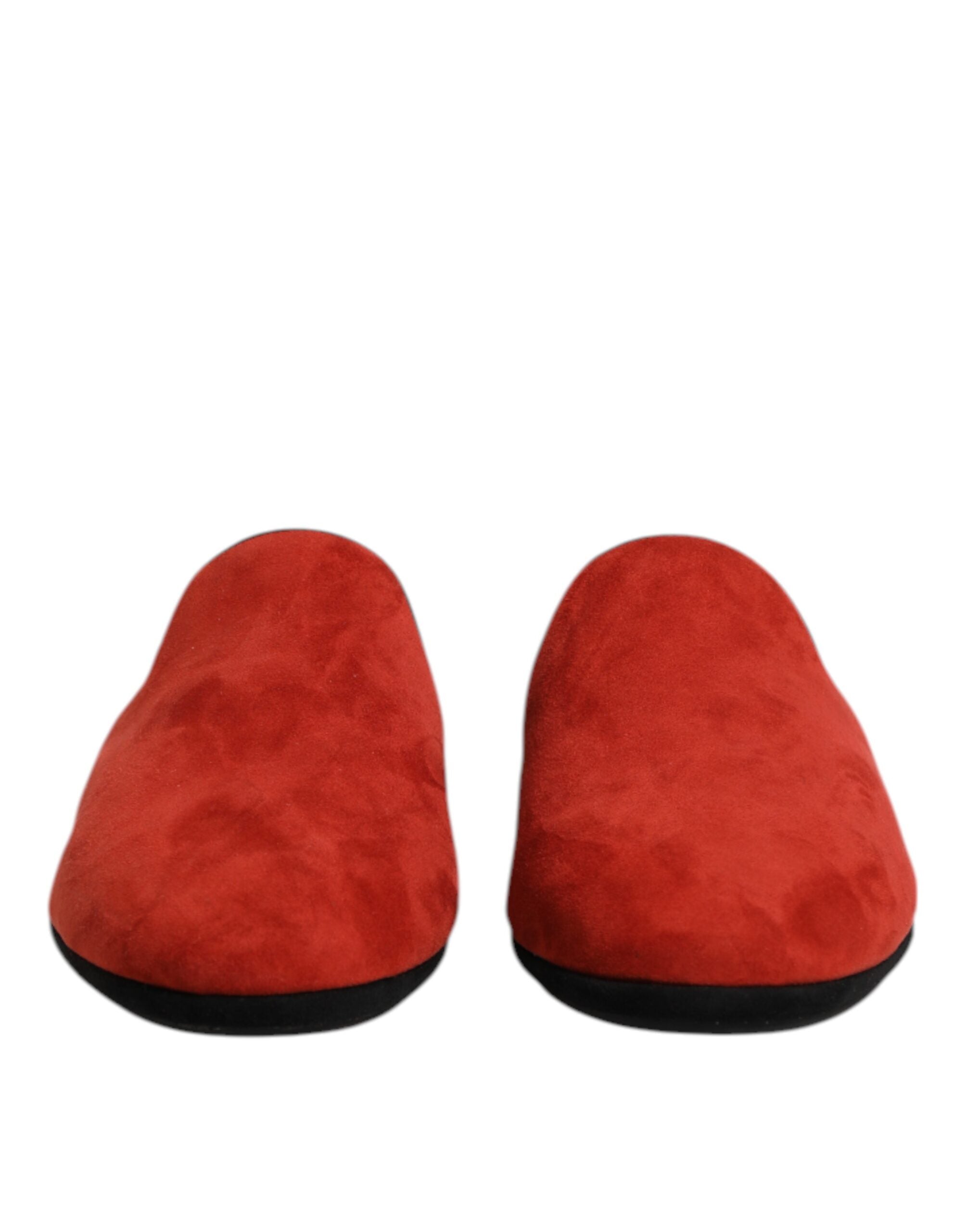 Dolce & Gabbana Orange Wildleder Pantoffeln Flache Hausschuhe-2