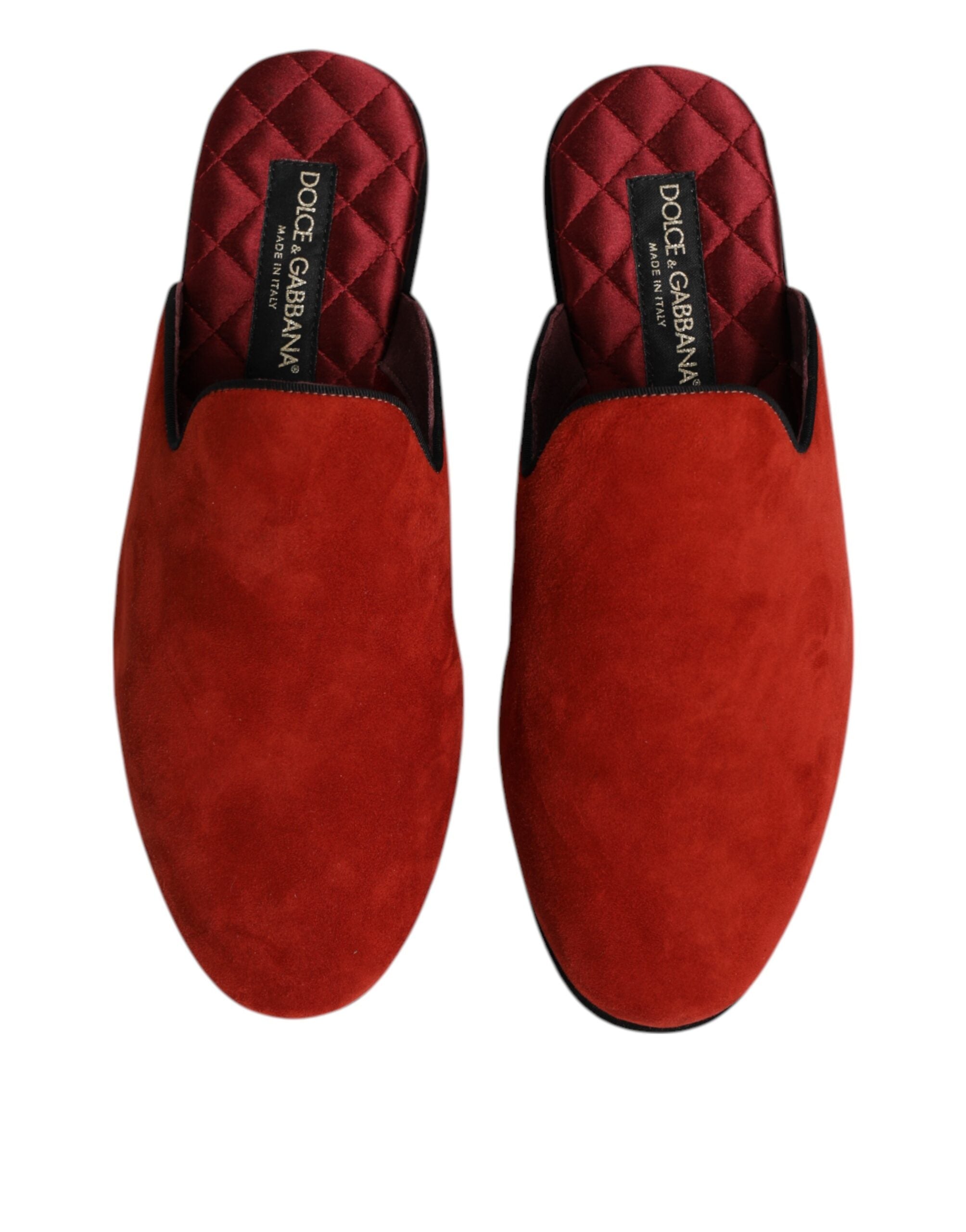 Dolce & Gabbana Orange Wildleder Pantoffeln Flache Hausschuhe-3