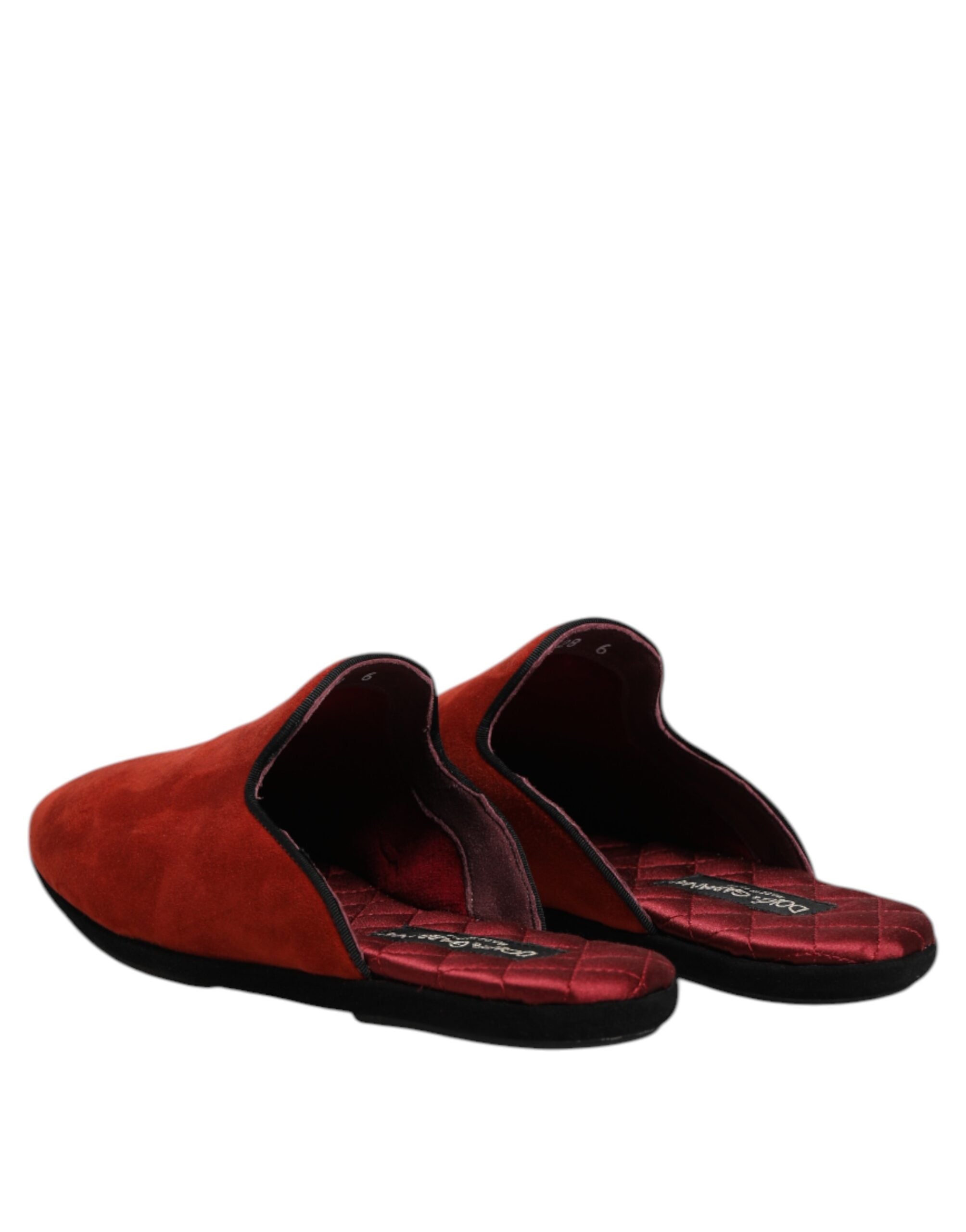 Dolce & Gabbana Orange Wildleder Pantoffeln Flache Hausschuhe-5