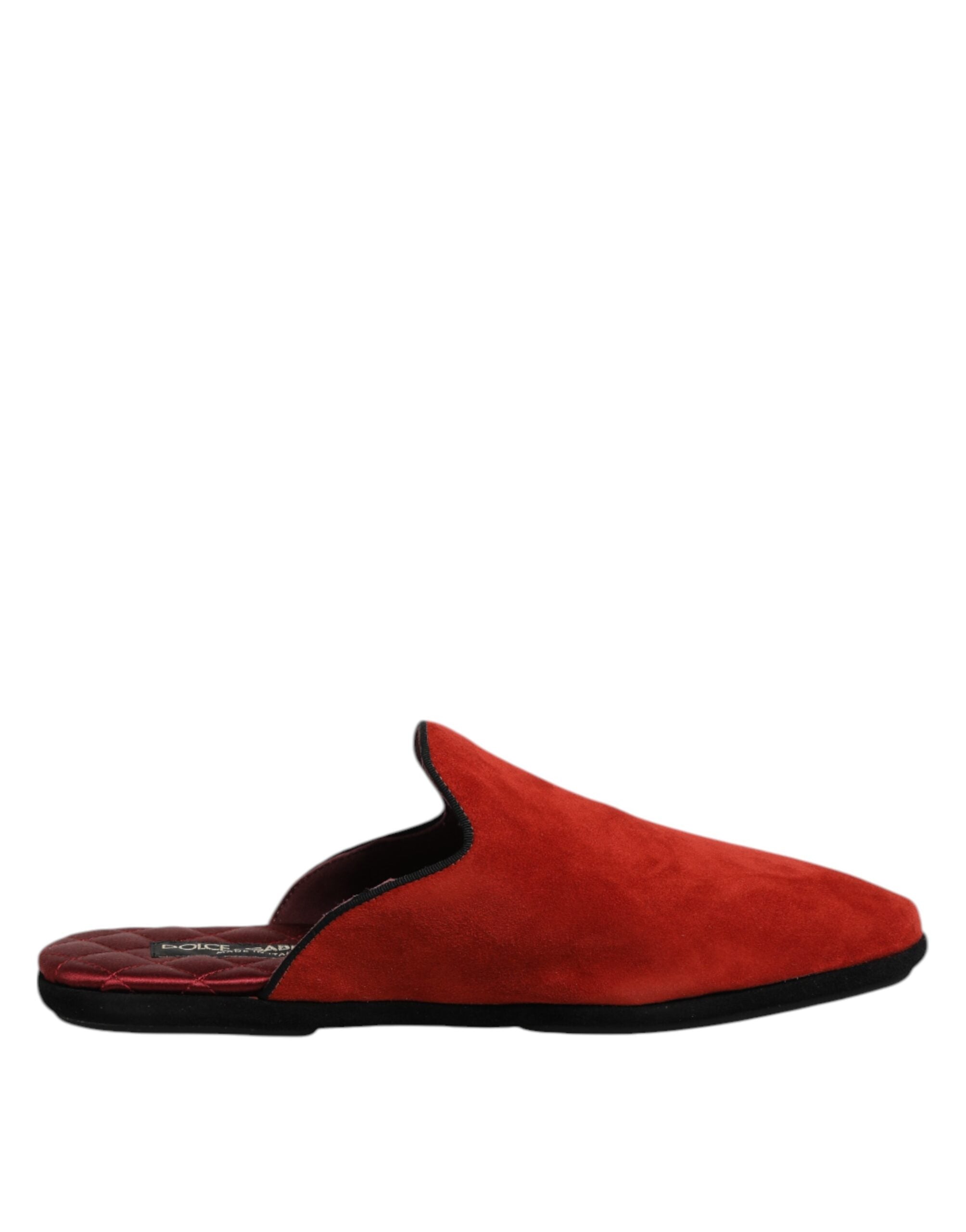 Dolce & Gabbana Orange Wildleder Pantoffeln Flache Hausschuhe-1