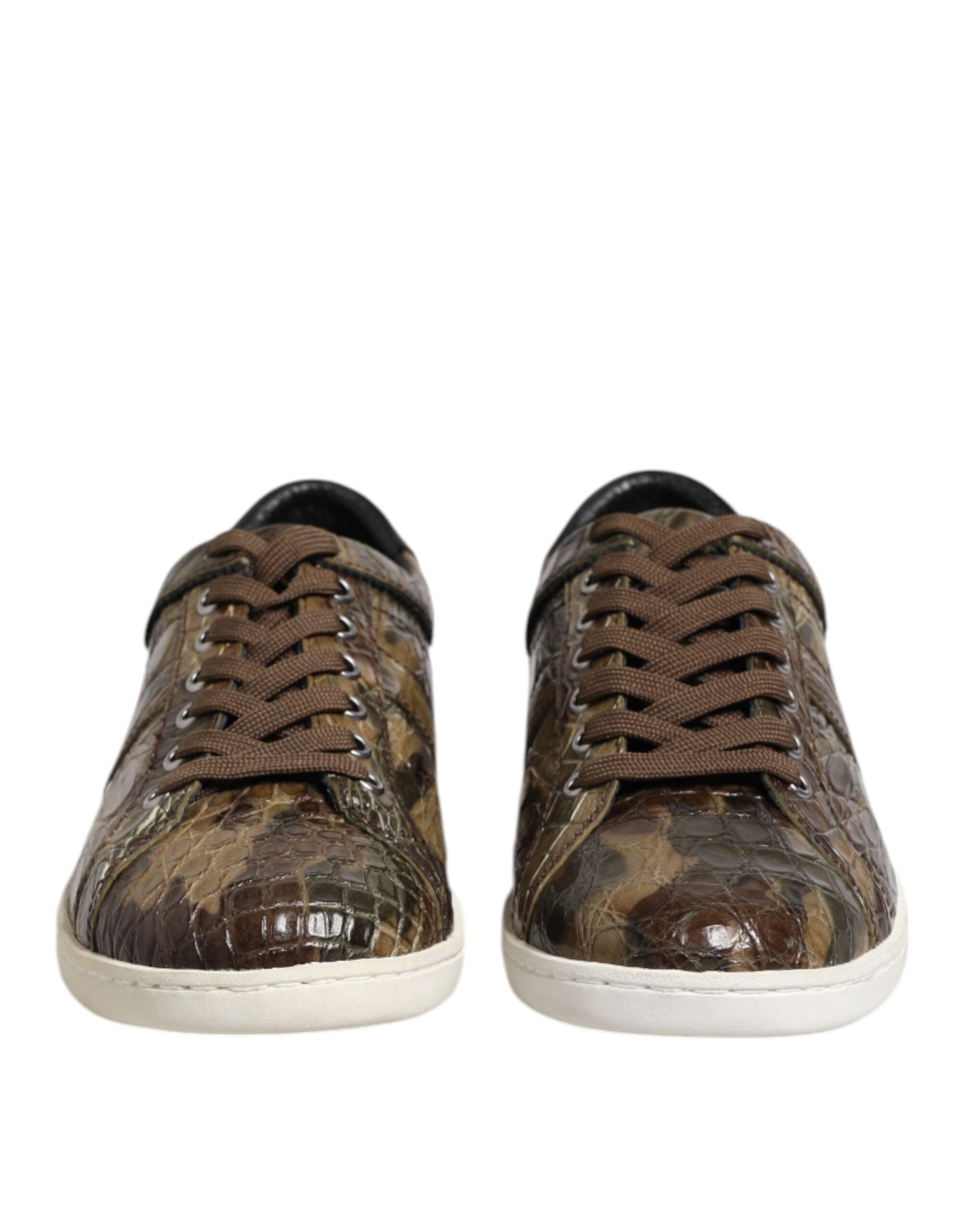 Zapatillas bajas de piel exótica marrón de Dolce & Gabbana-2