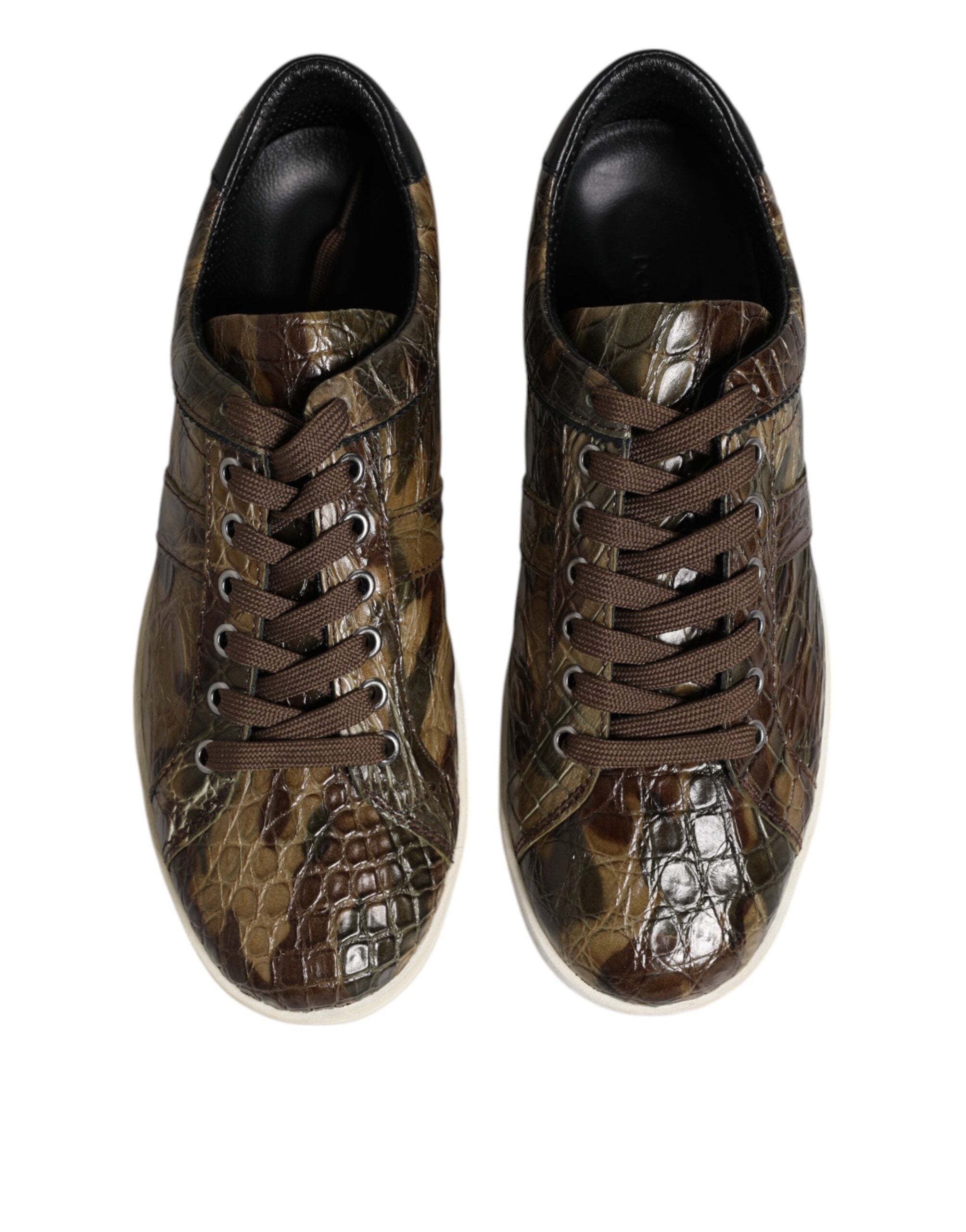 Zapatillas bajas de piel exótica marrón de Dolce & Gabbana-3
