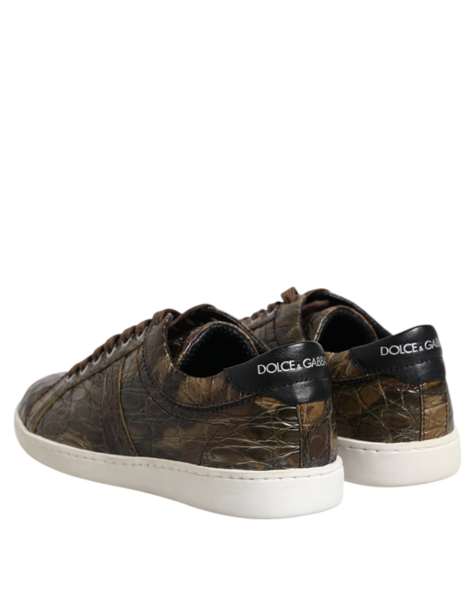 Zapatillas bajas de piel exótica marrón de Dolce & Gabbana-5