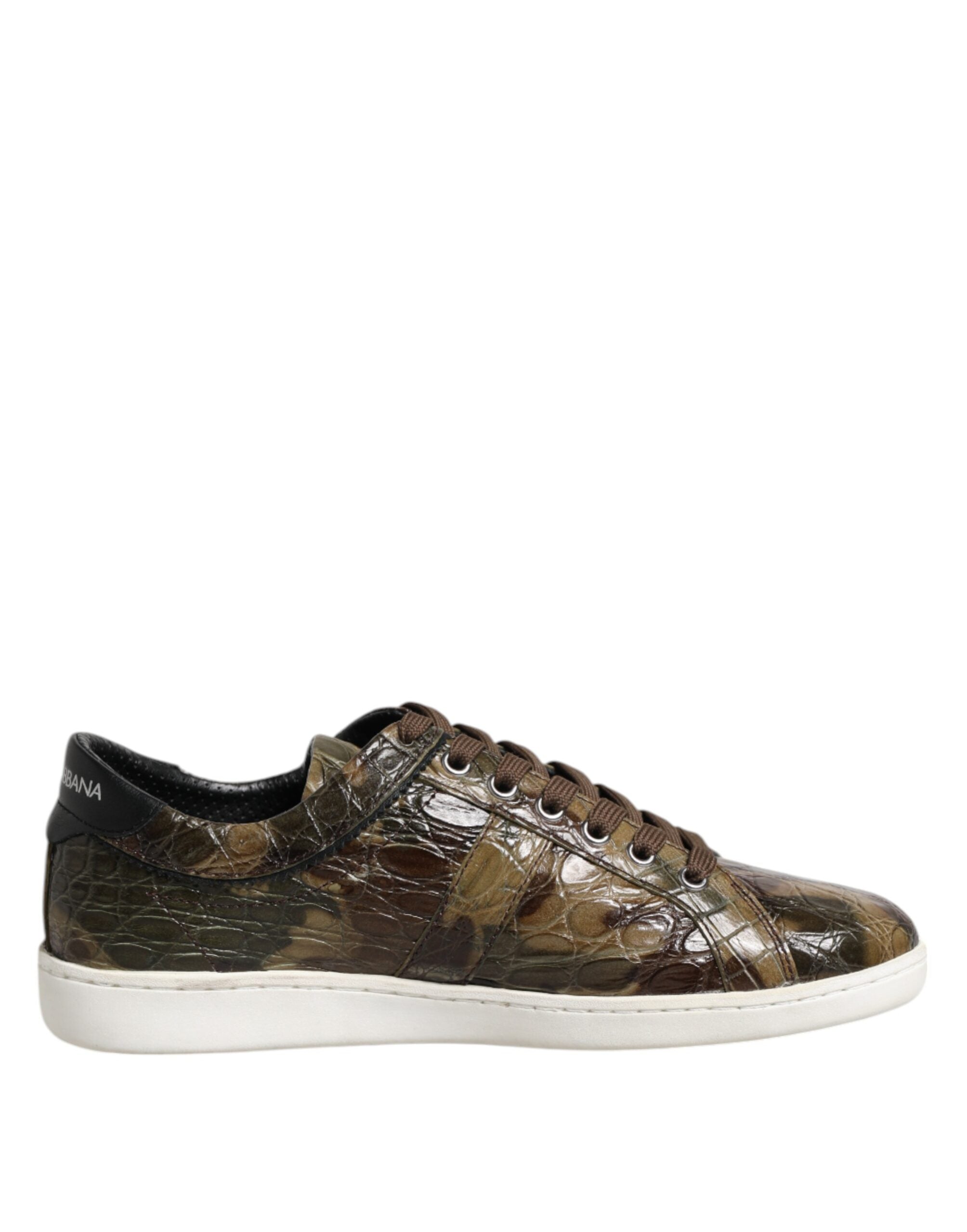 Zapatillas bajas de piel exótica marrón de Dolce & Gabbana-1