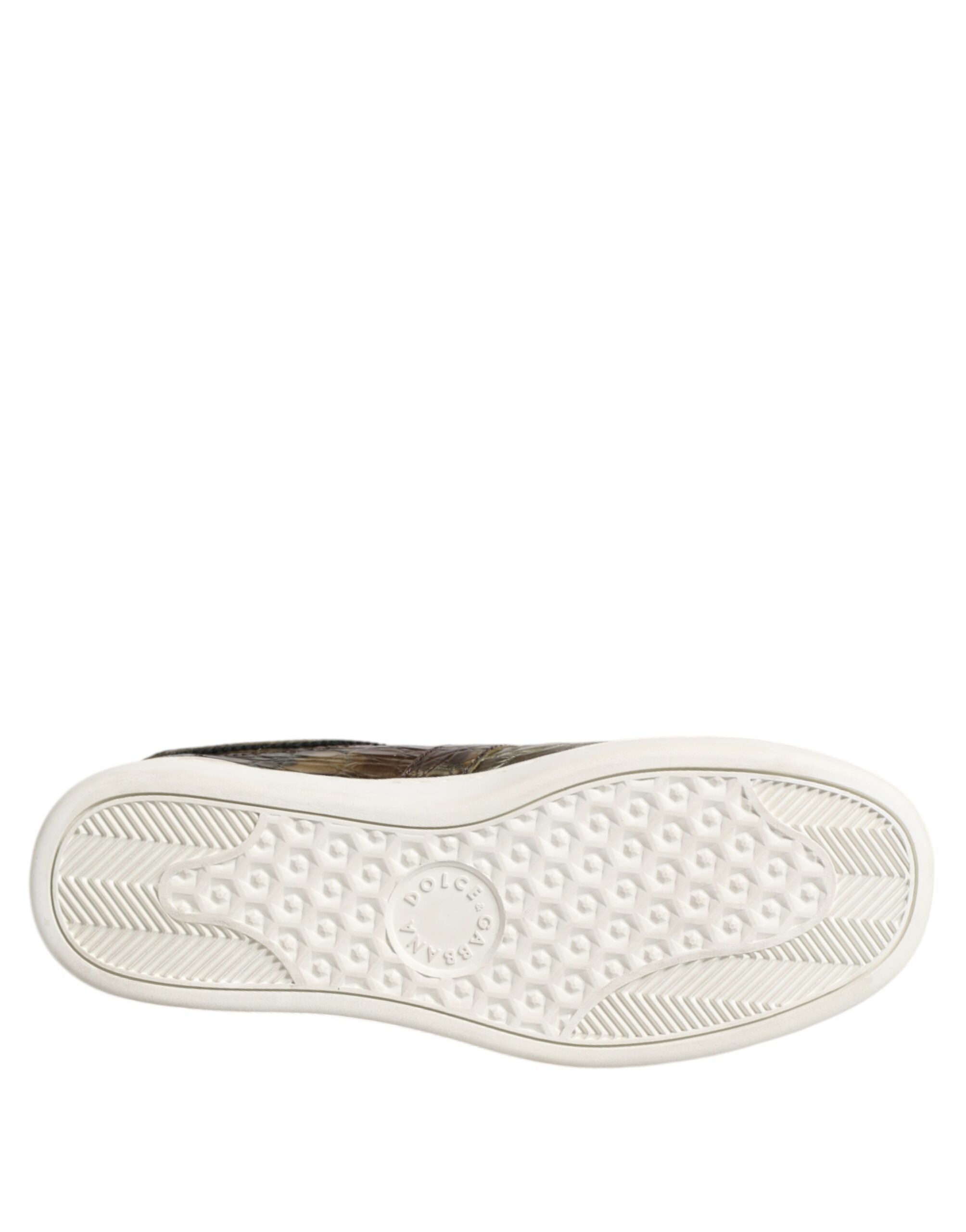 Zapatillas bajas de piel exótica marrón de Dolce & Gabbana-8