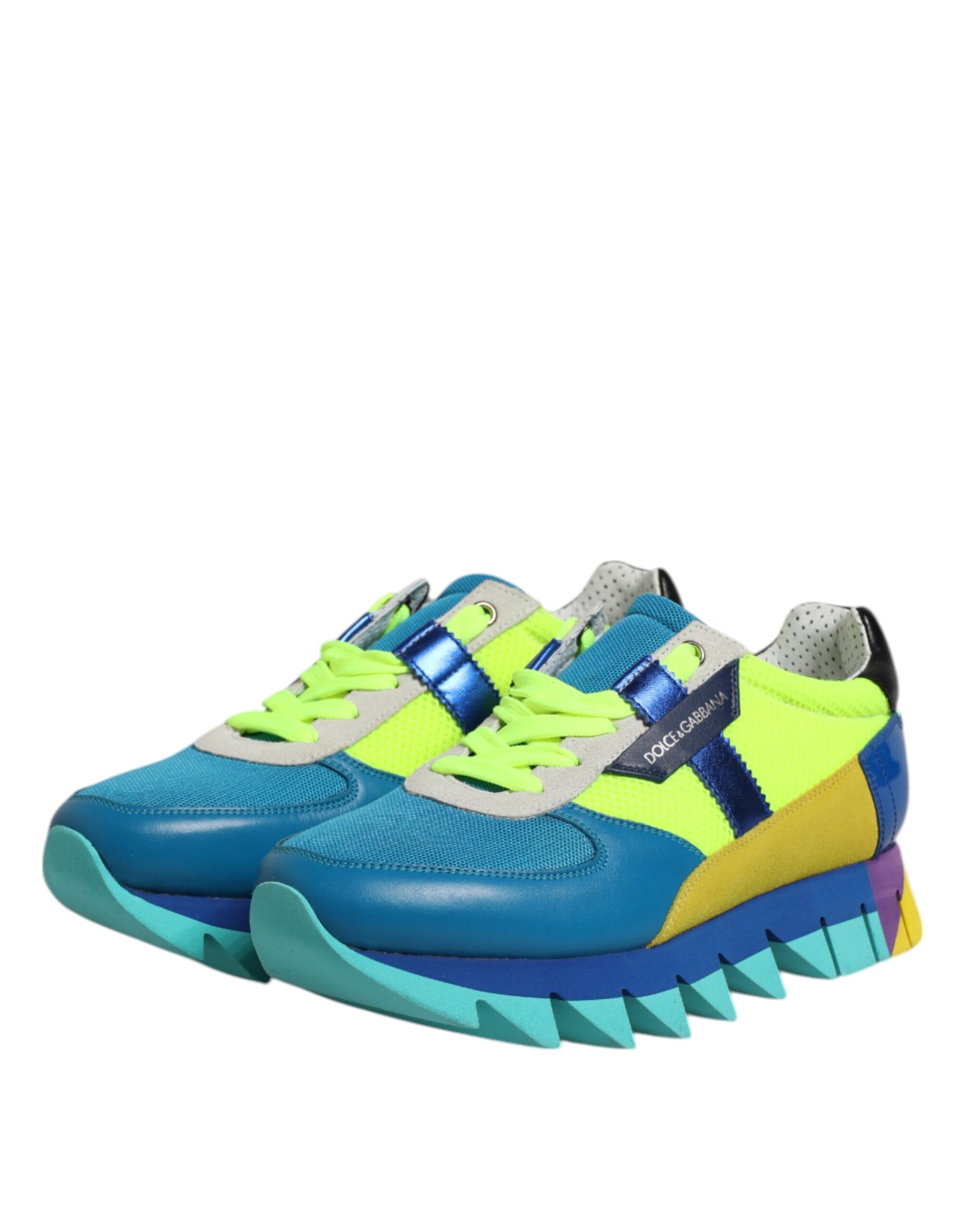 Dolce & Gabbana Multicolor Leather Low Top Men's Sneakers Shoes-4