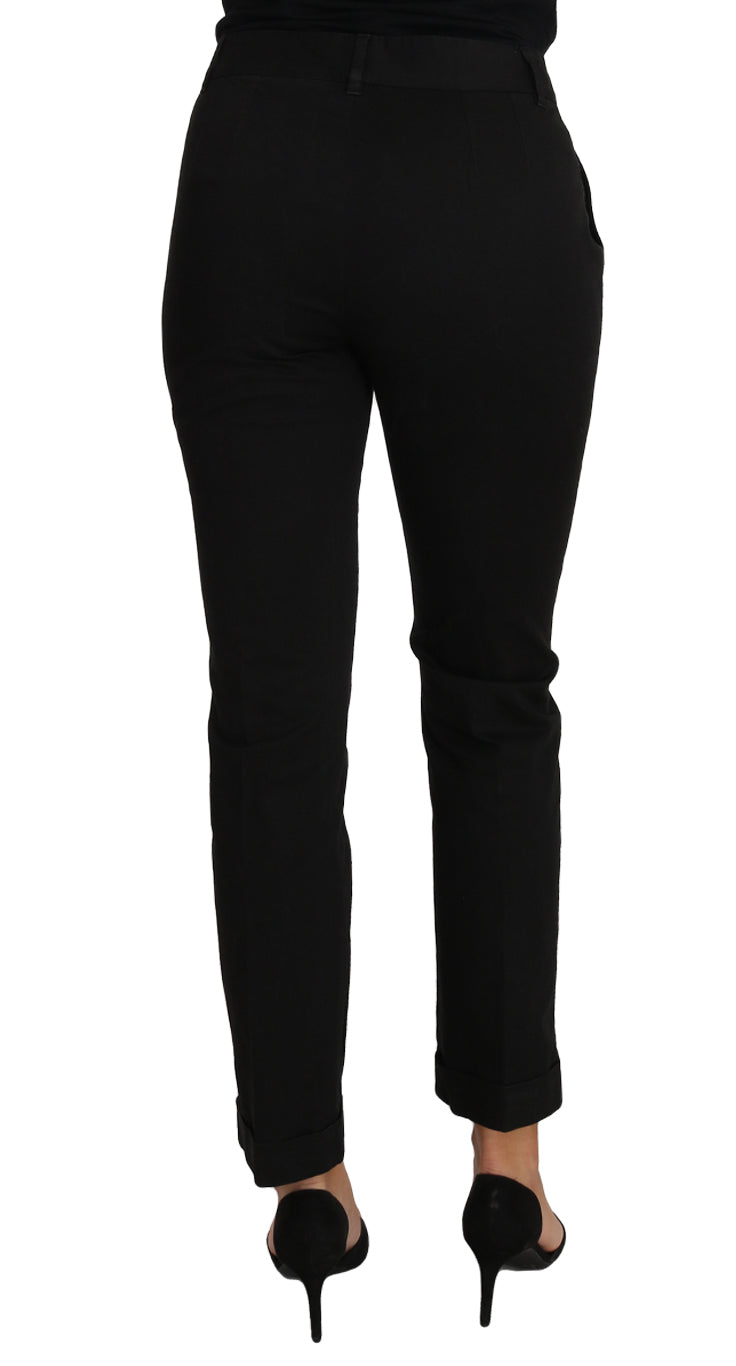 Dolce & Gabbana Black Dress Cropped Straight Straight Trousers-2