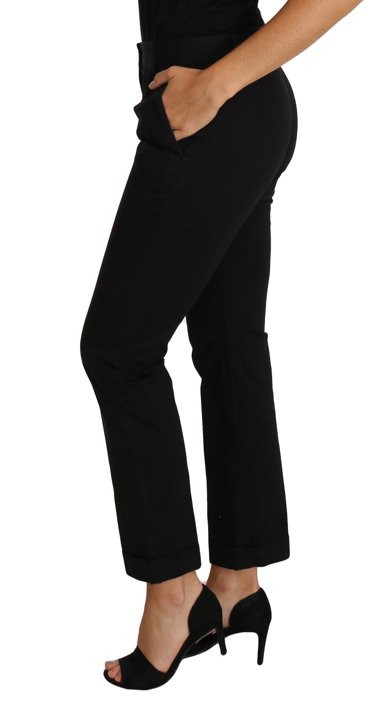 Dolce & Gabbana Black Dress Cropped Straight Straight Trousers-3