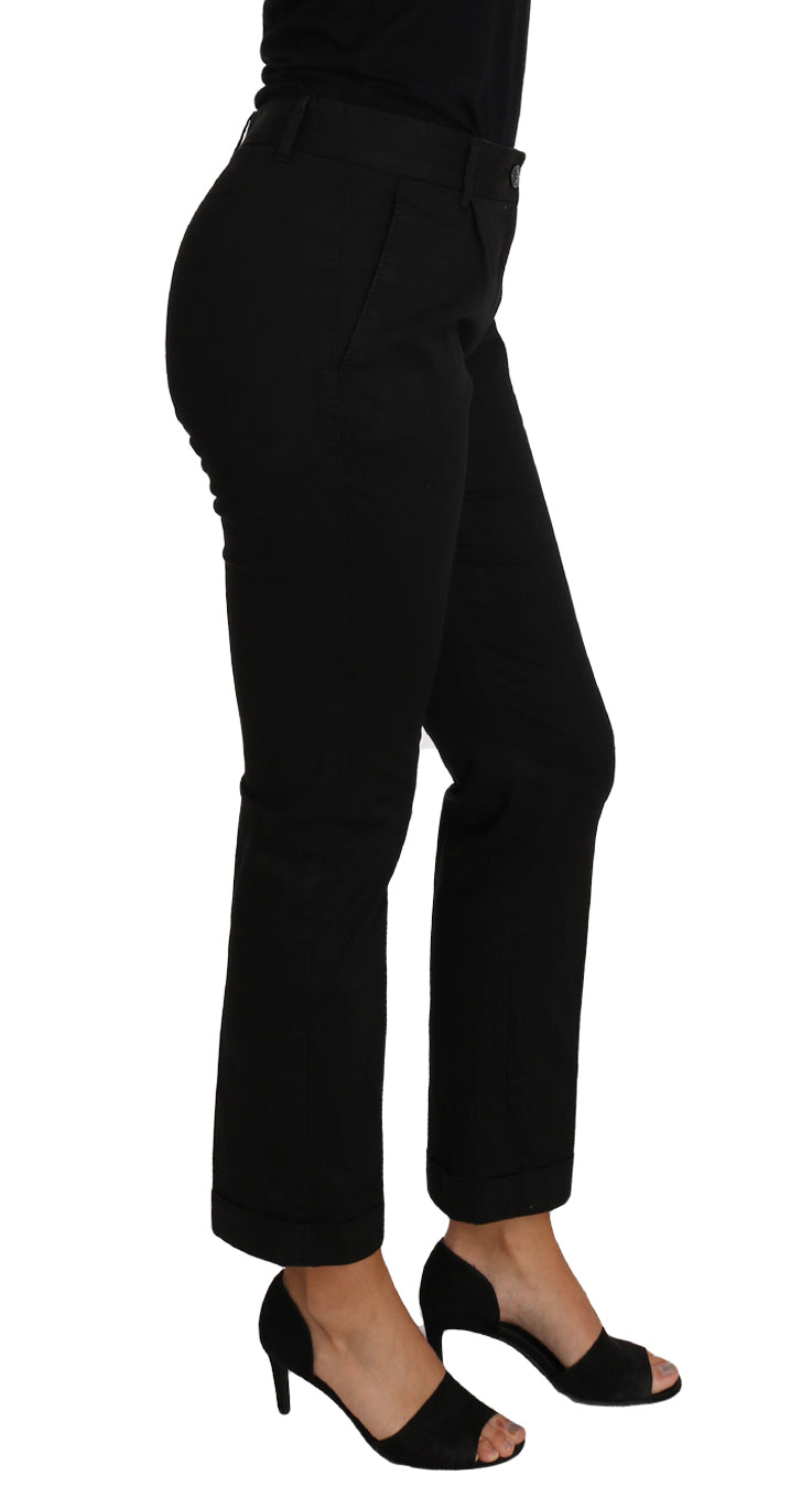 Dolce & Gabbana Black Dress Cropped Straight Straight Trousers-4