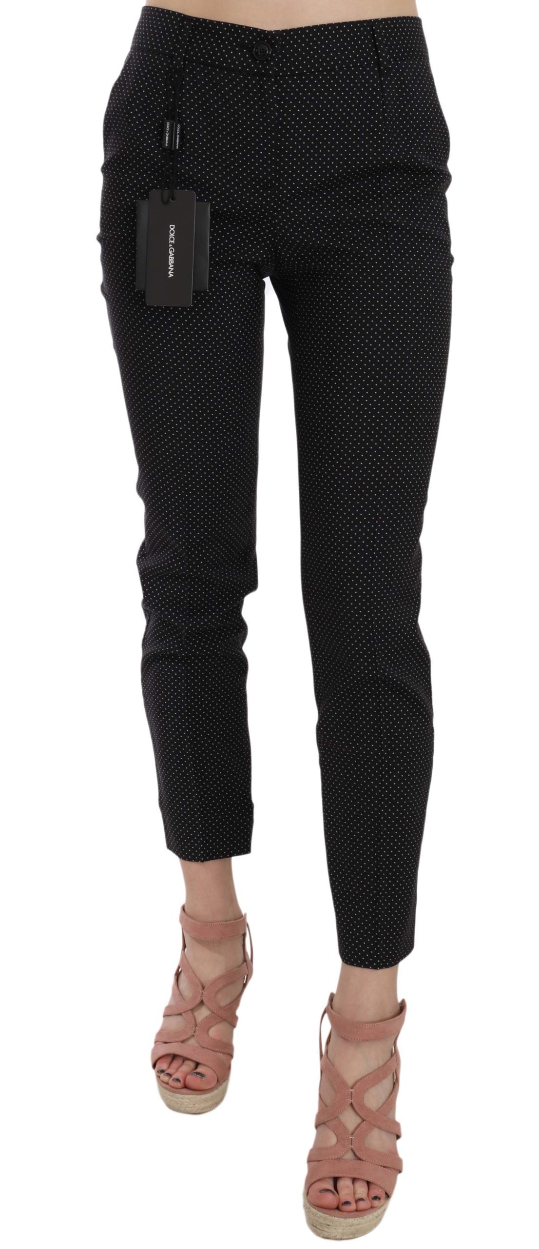 Pantalones capri ajustados de lunares de Dolce & Gabbana Pantalones cónicos-1