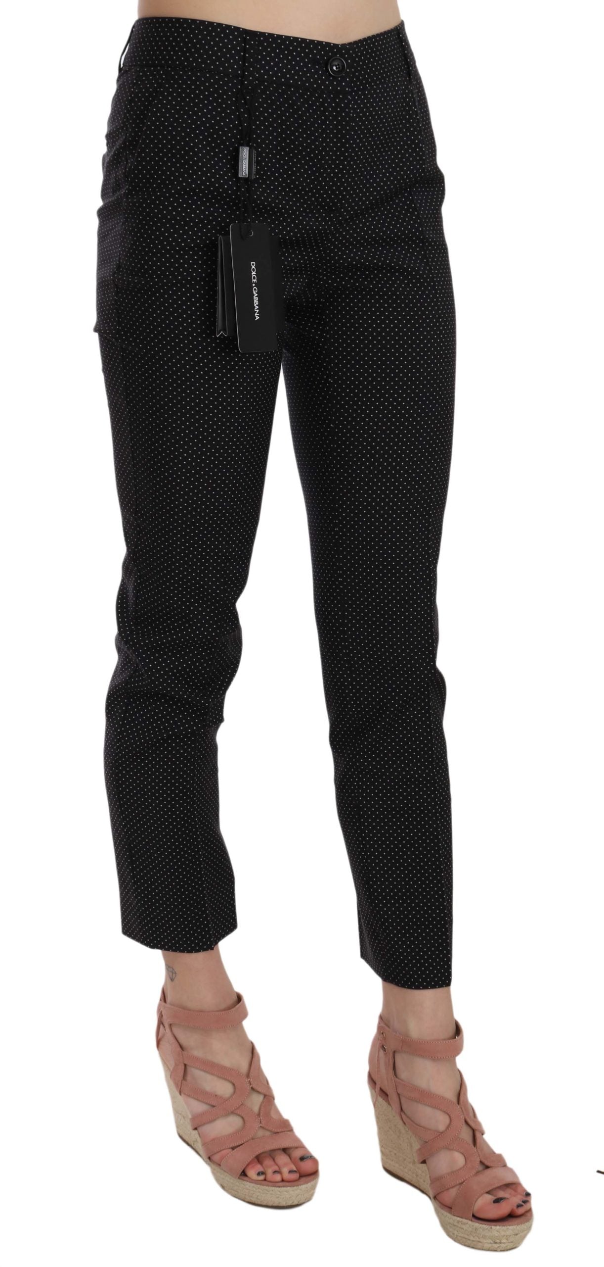 Pantalones capri ajustados de lunares de Dolce & Gabbana Pantalones cónicos-3