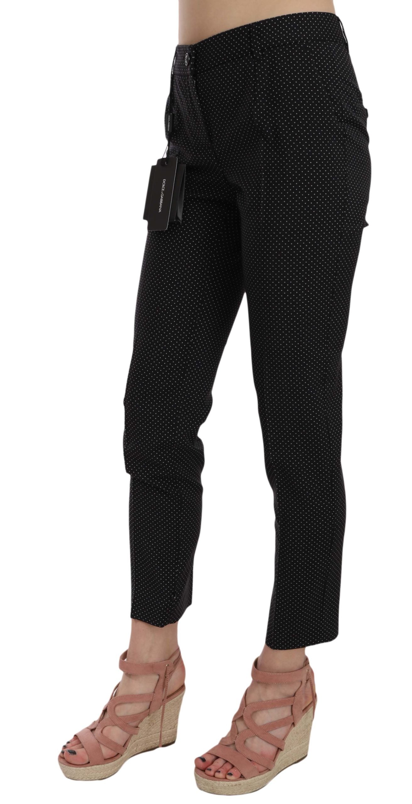Pantalones capri ajustados de lunares de Dolce & Gabbana Pantalones cónicos-4