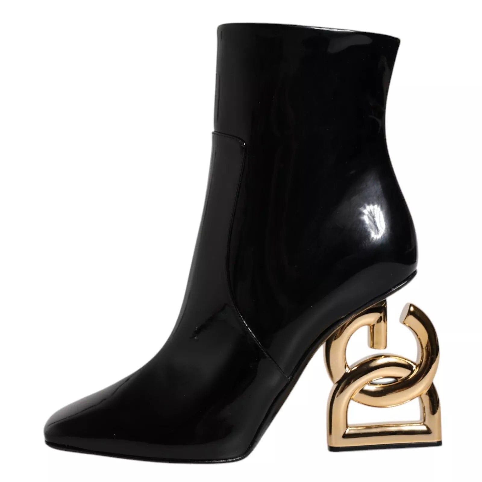 Botas de media caña de cuero Jackie negras de Dolce & Gabbana-4