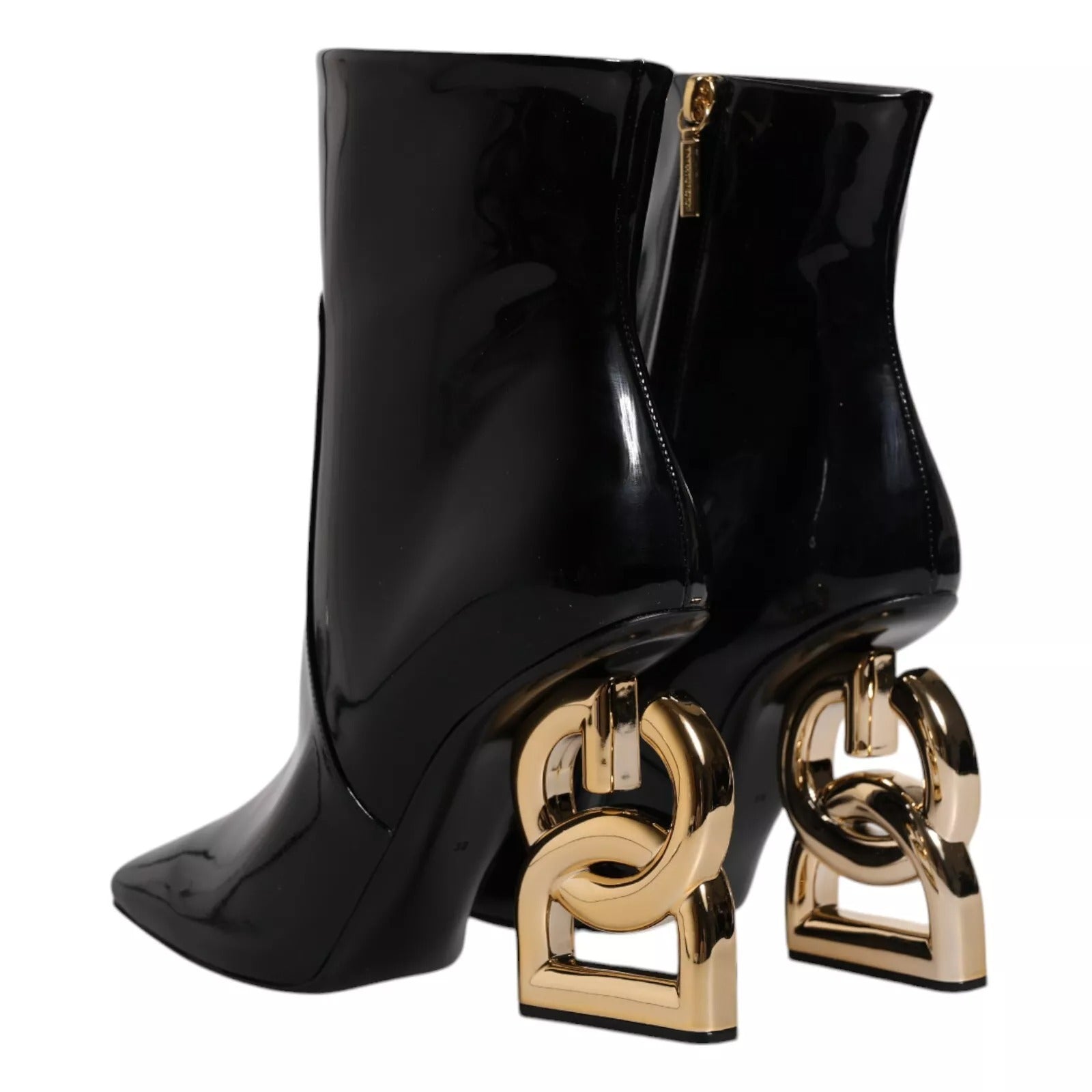 Botas de media caña de cuero Jackie negras de Dolce & Gabbana-5
