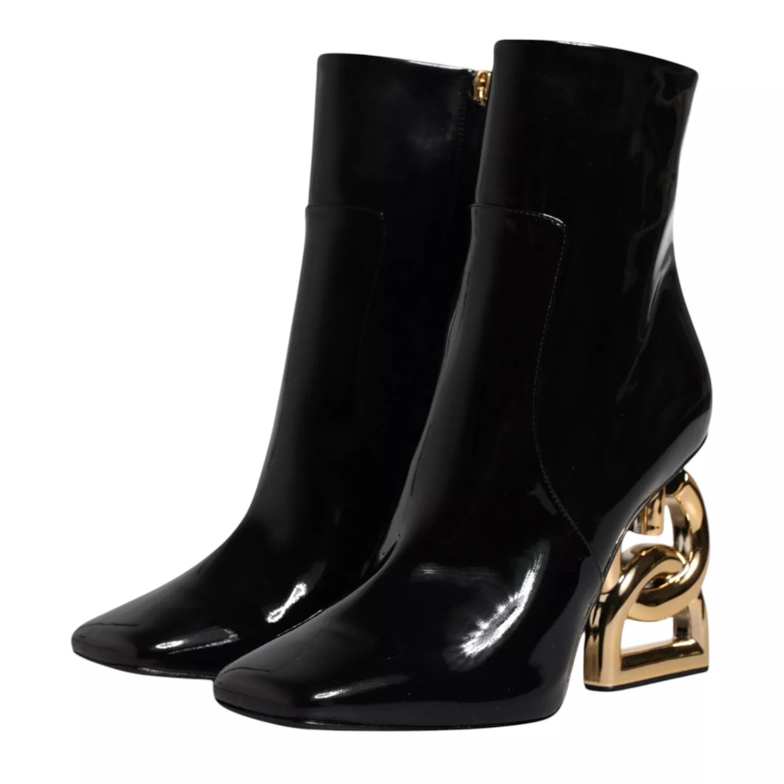 Botas de media caña de cuero Jackie negras de Dolce & Gabbana-6