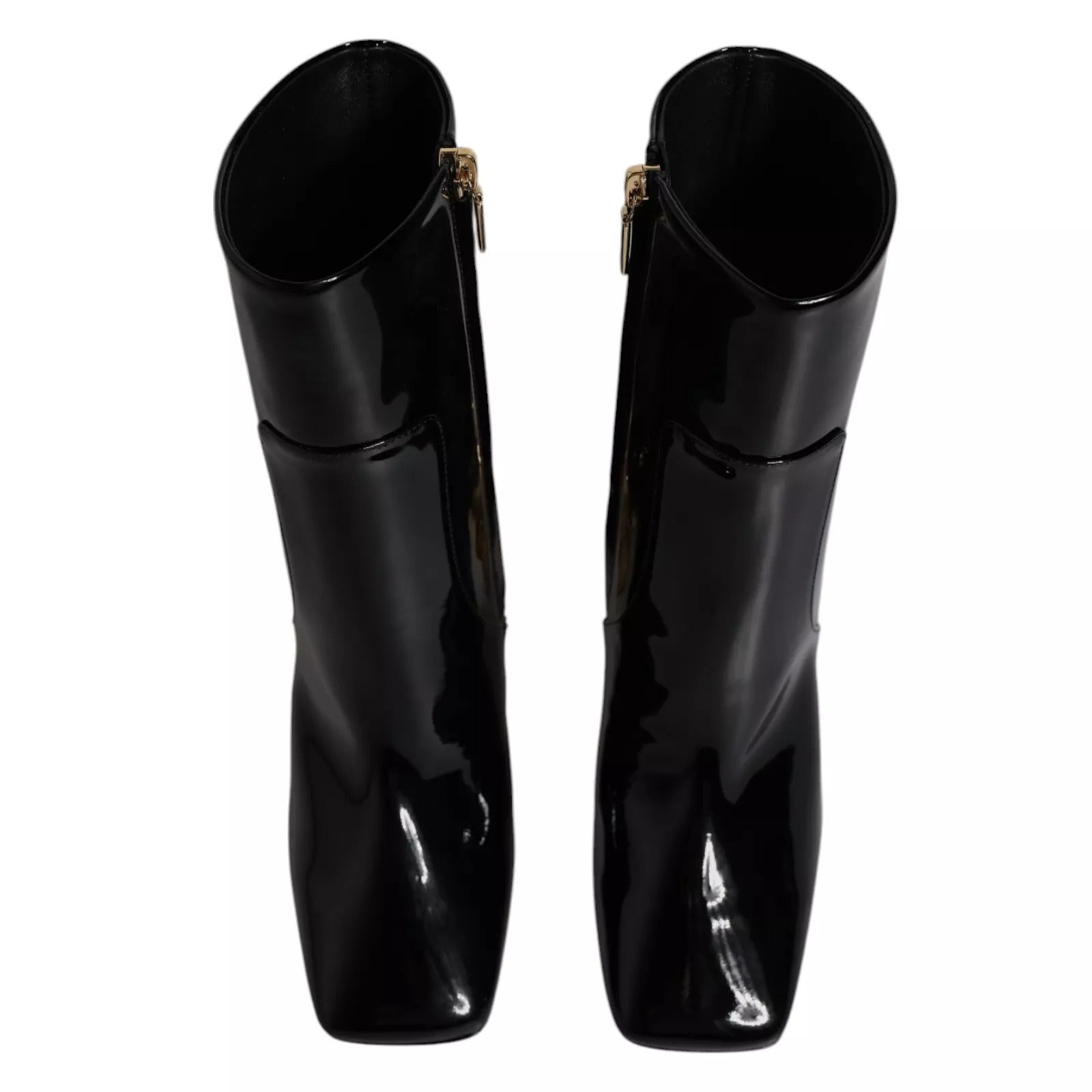Botas de media caña de cuero Jackie negras de Dolce & Gabbana-7