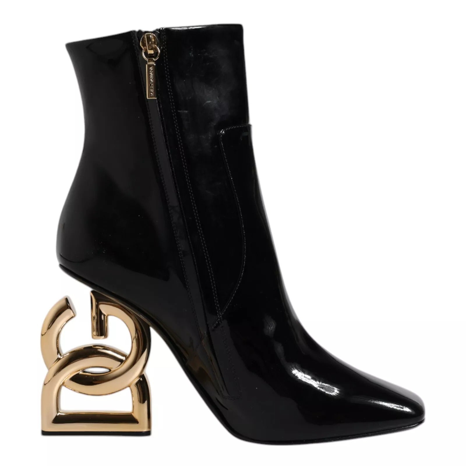 Botas de media caña de cuero Jackie negras de Dolce & Gabbana-1