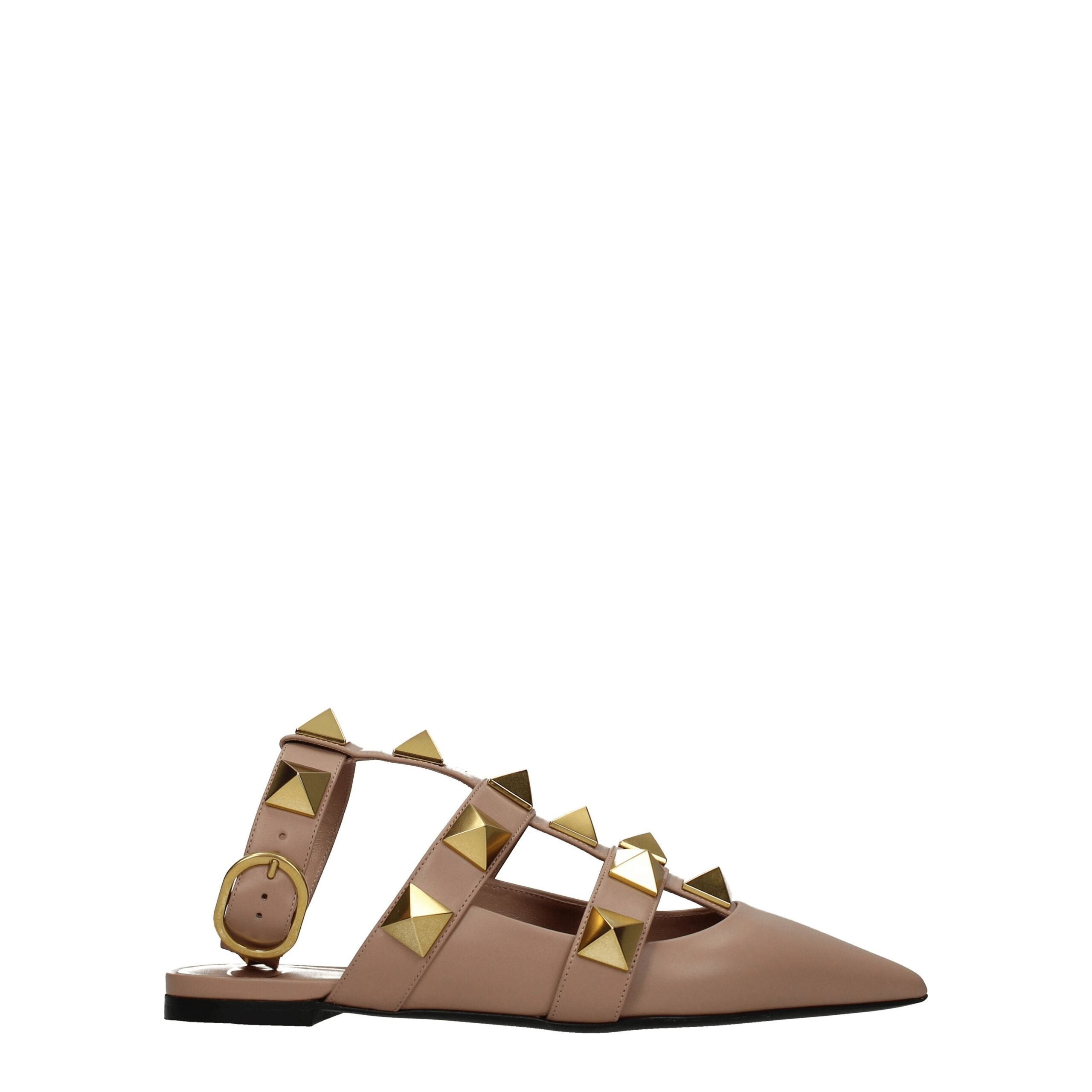 Valentino Garavani flat sandals in pink leather-1