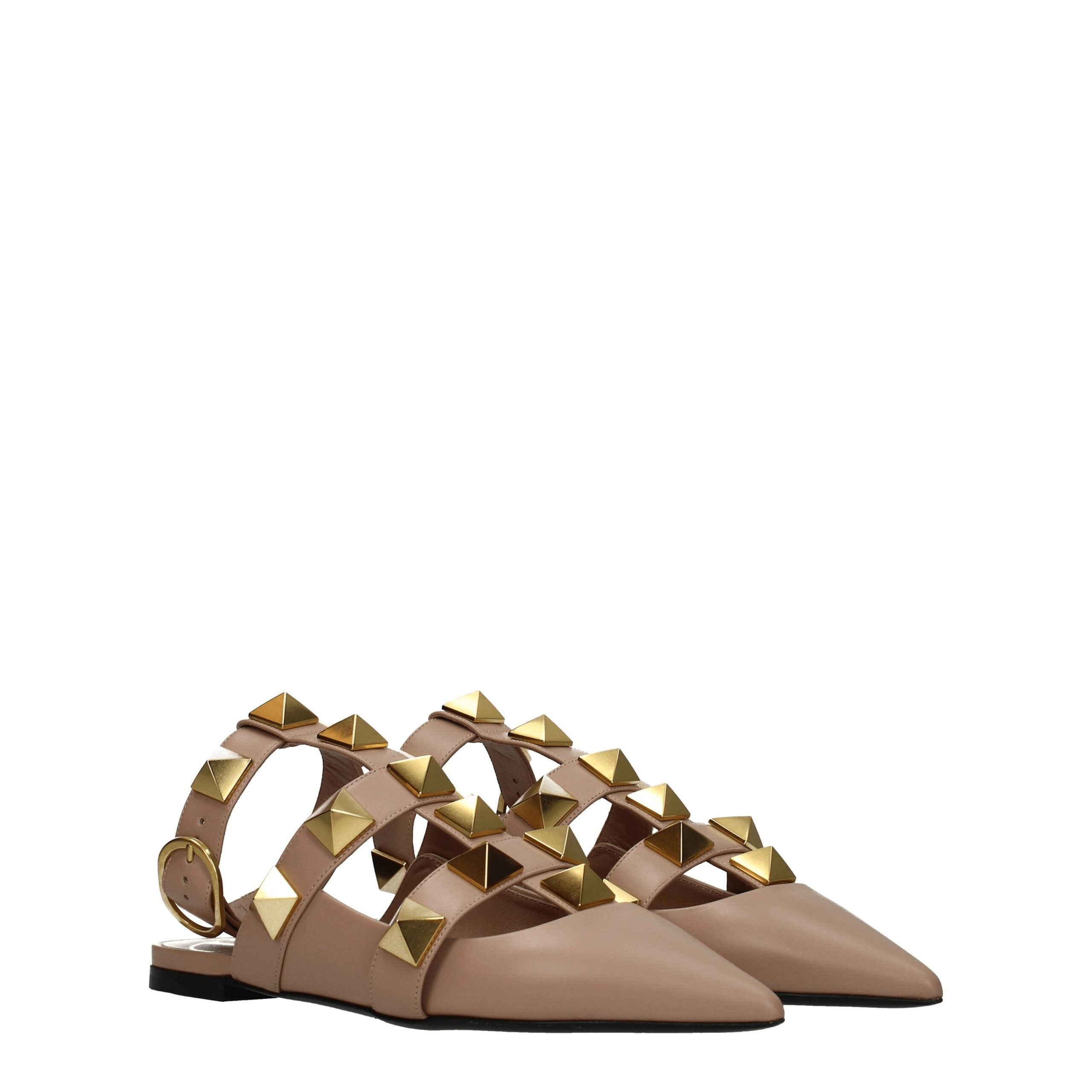 Valentino Garavani flat sandals in pink leather-2