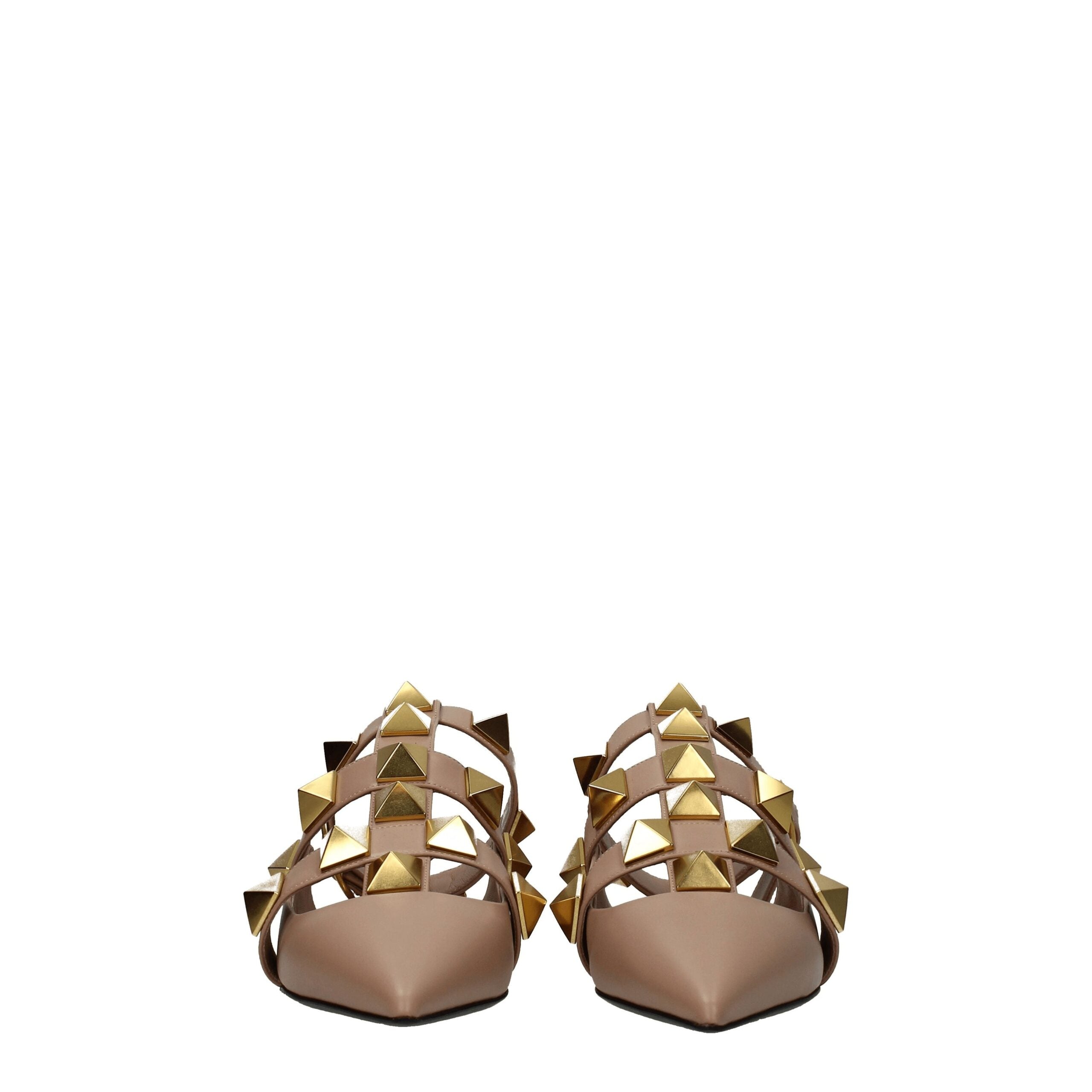 Valentino Garavani flat sandals in pink leather-3