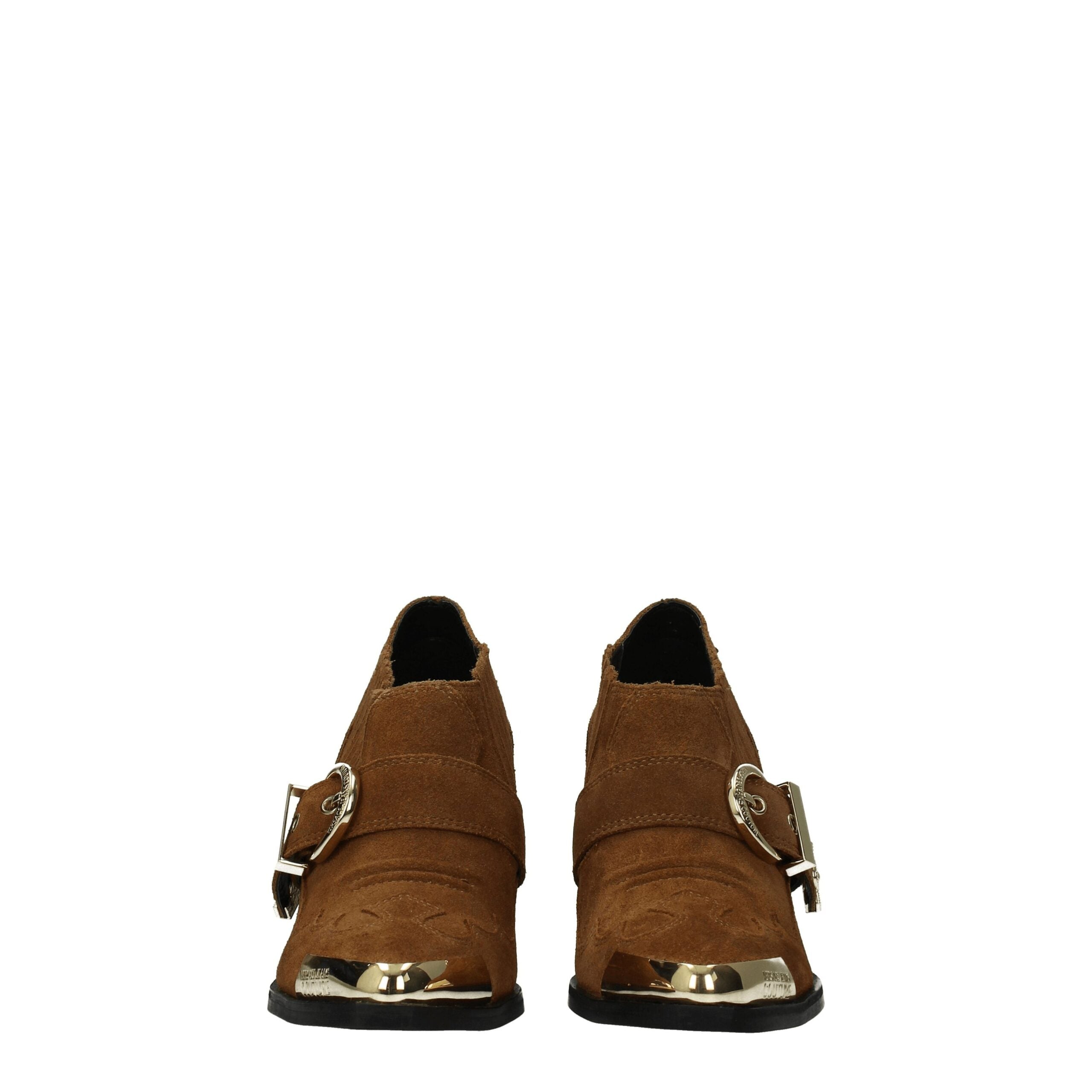 Versace Jeans Brown Leather Ankle Boots-3