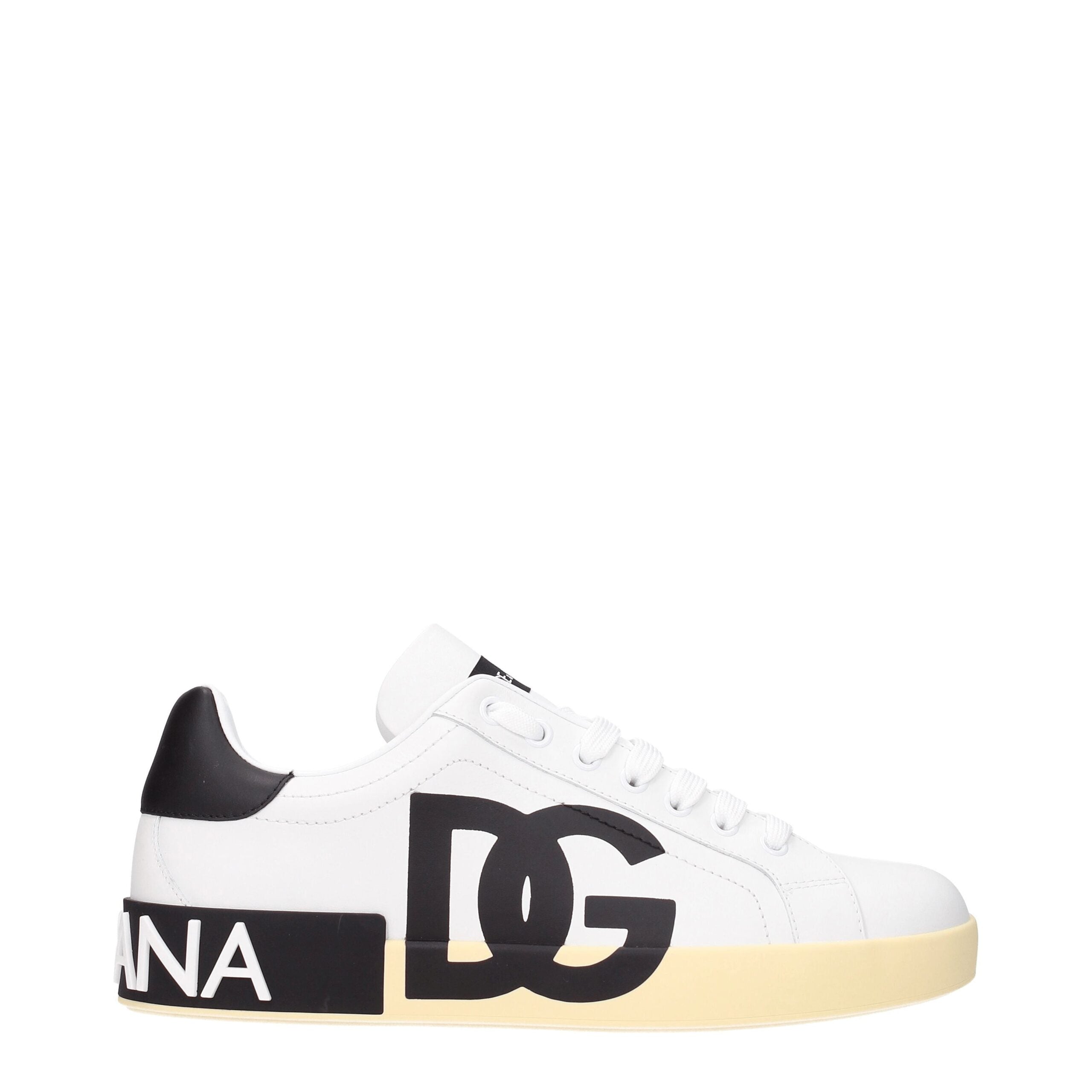 Dolce & Gabbana Weiße Leder-Sneaker mit niedrigem Schaft-1