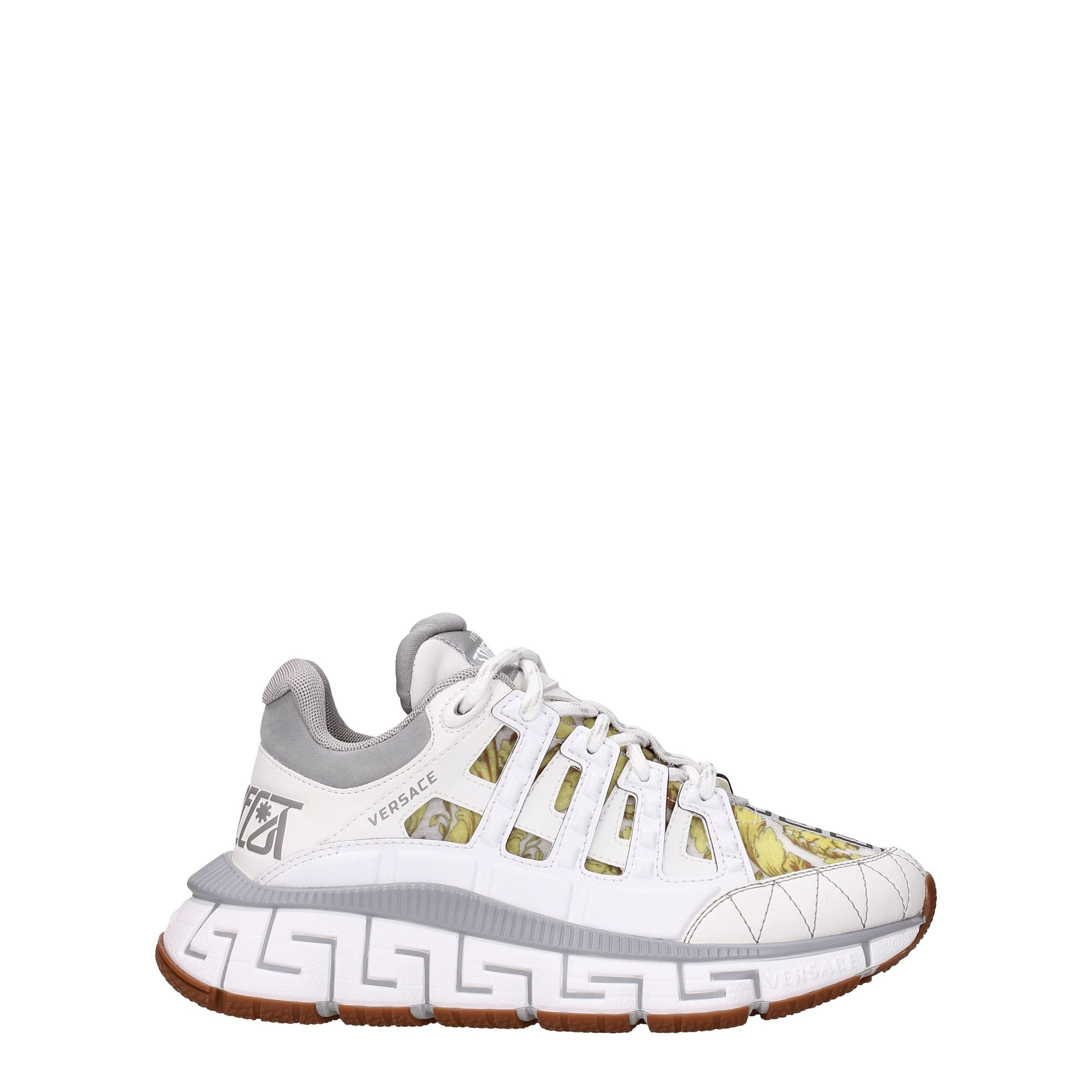 Versace Weißes Leder Sportliche Turnschuhe-1