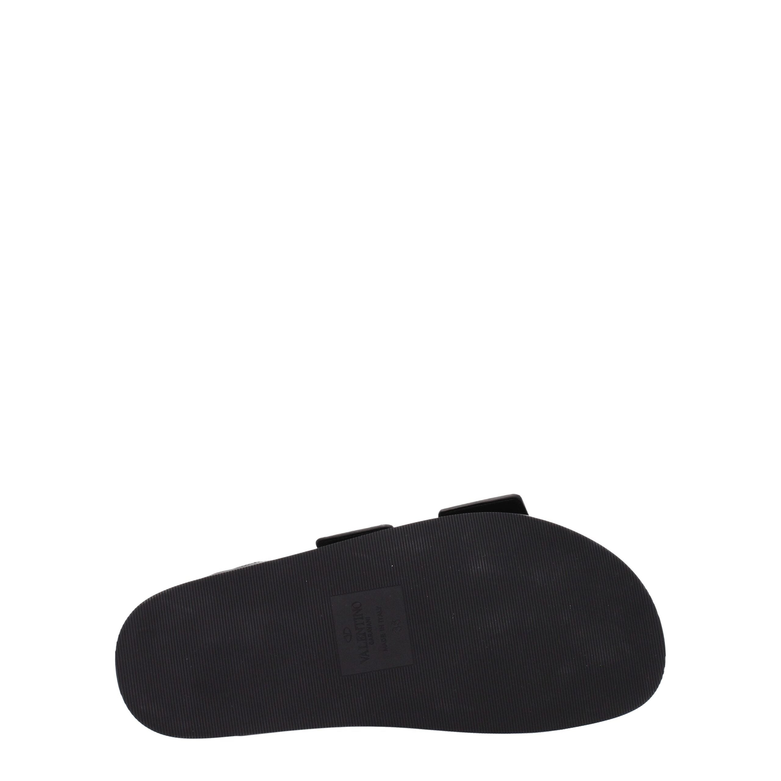 Valentino Garavani Schwarze Leder-Hausschuhe-5
