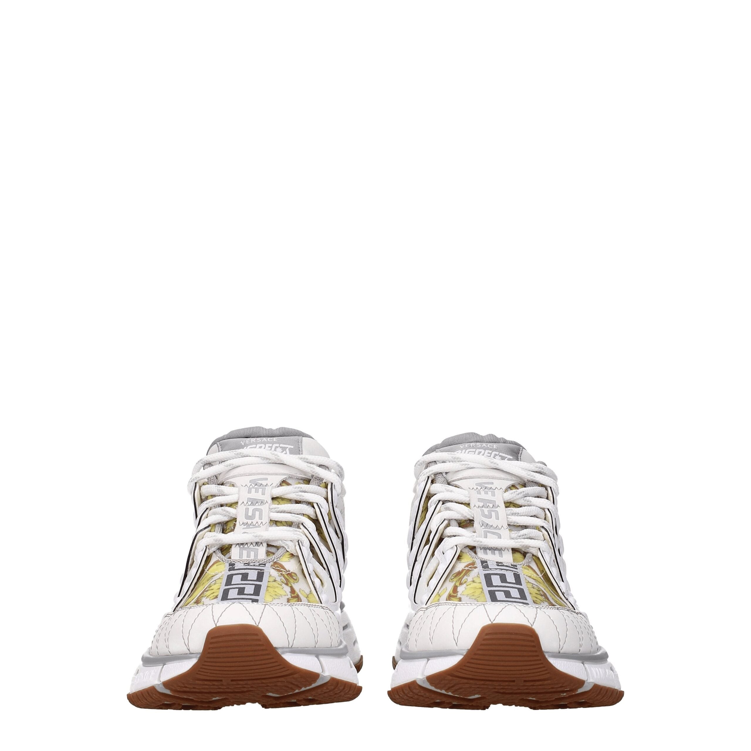 Versace Weißes Leder Sportliche Turnschuhe-3