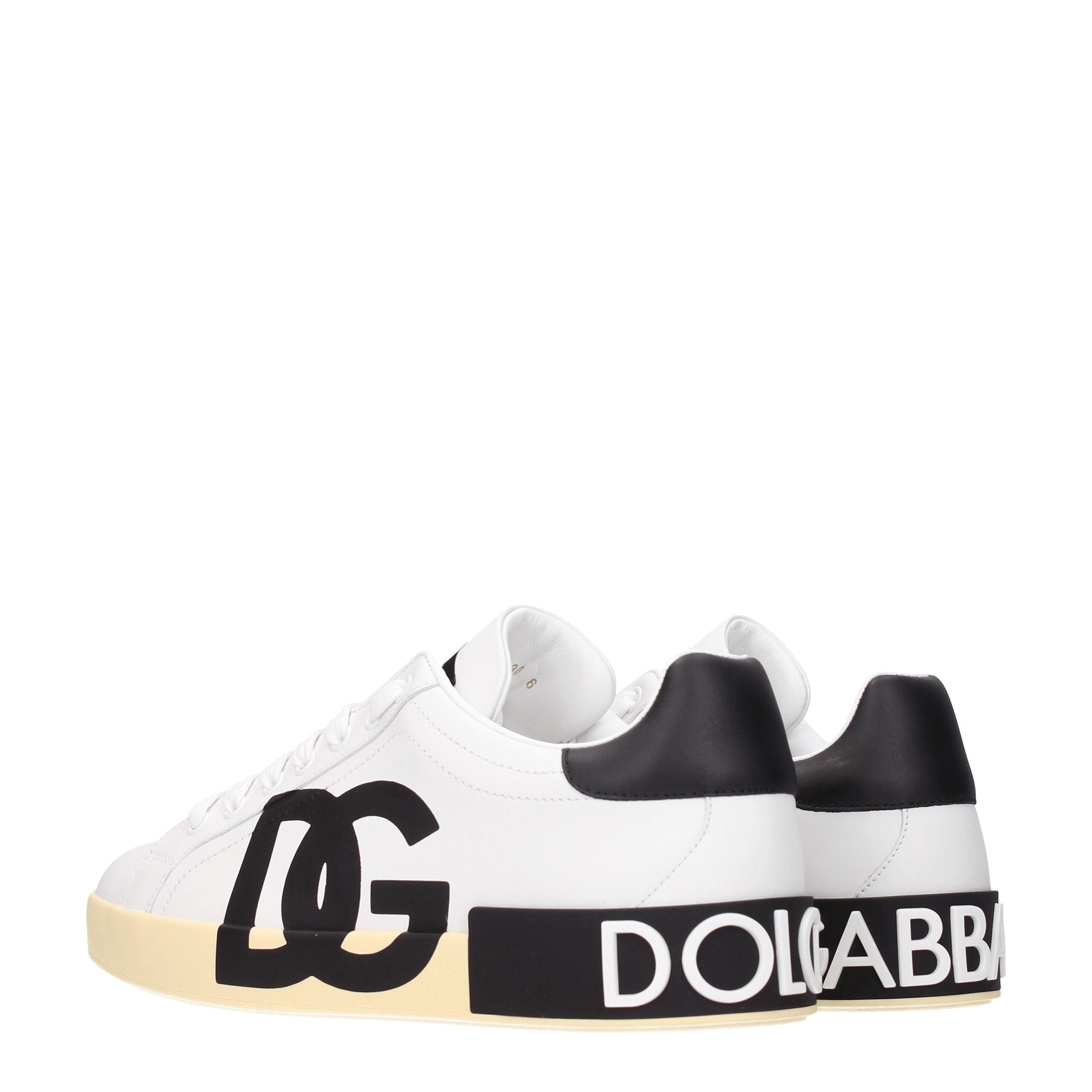 Dolce & Gabbana Weiße Leder-Sneaker mit niedrigem Schaft-4