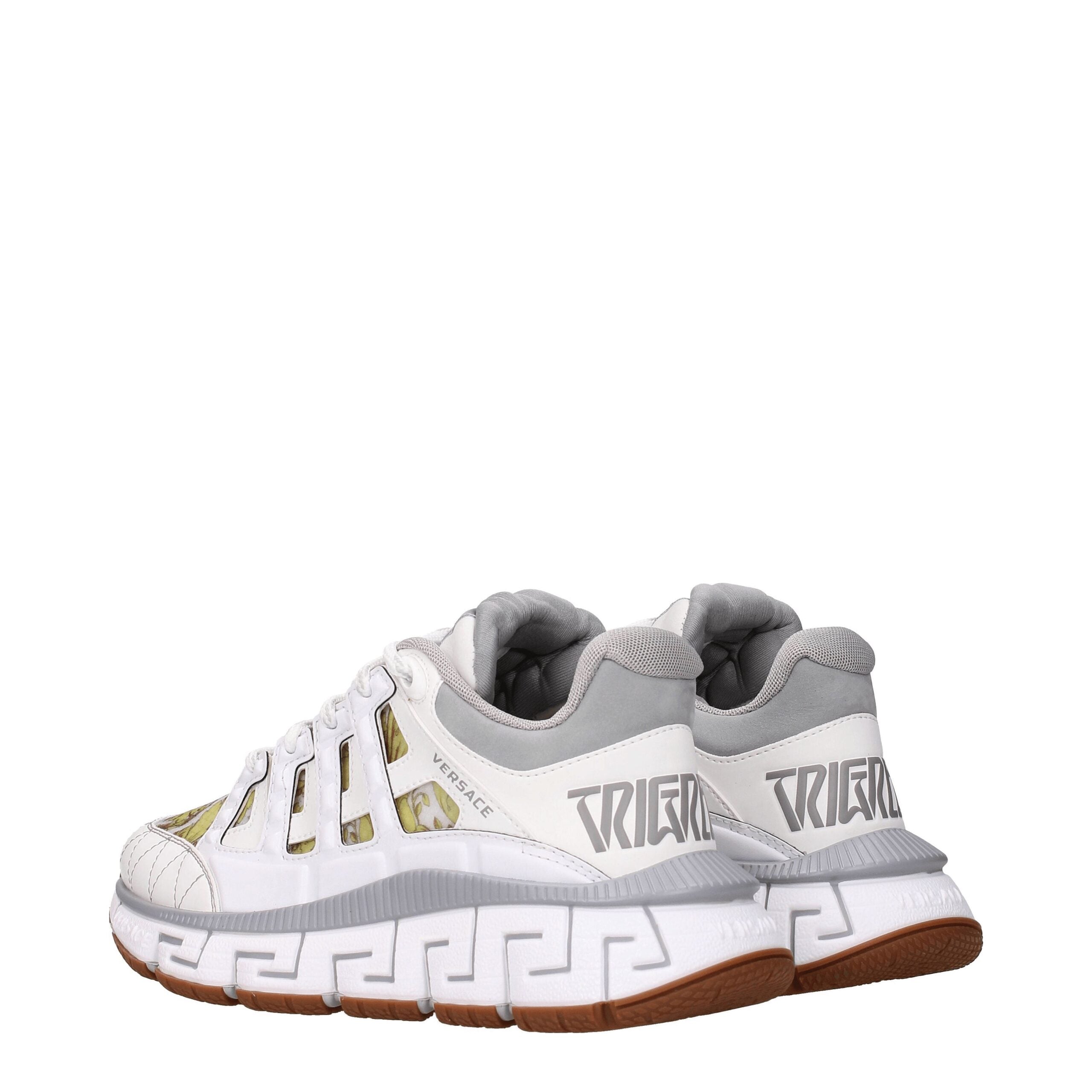 Versace Weißes Leder Sportliche Turnschuhe-4